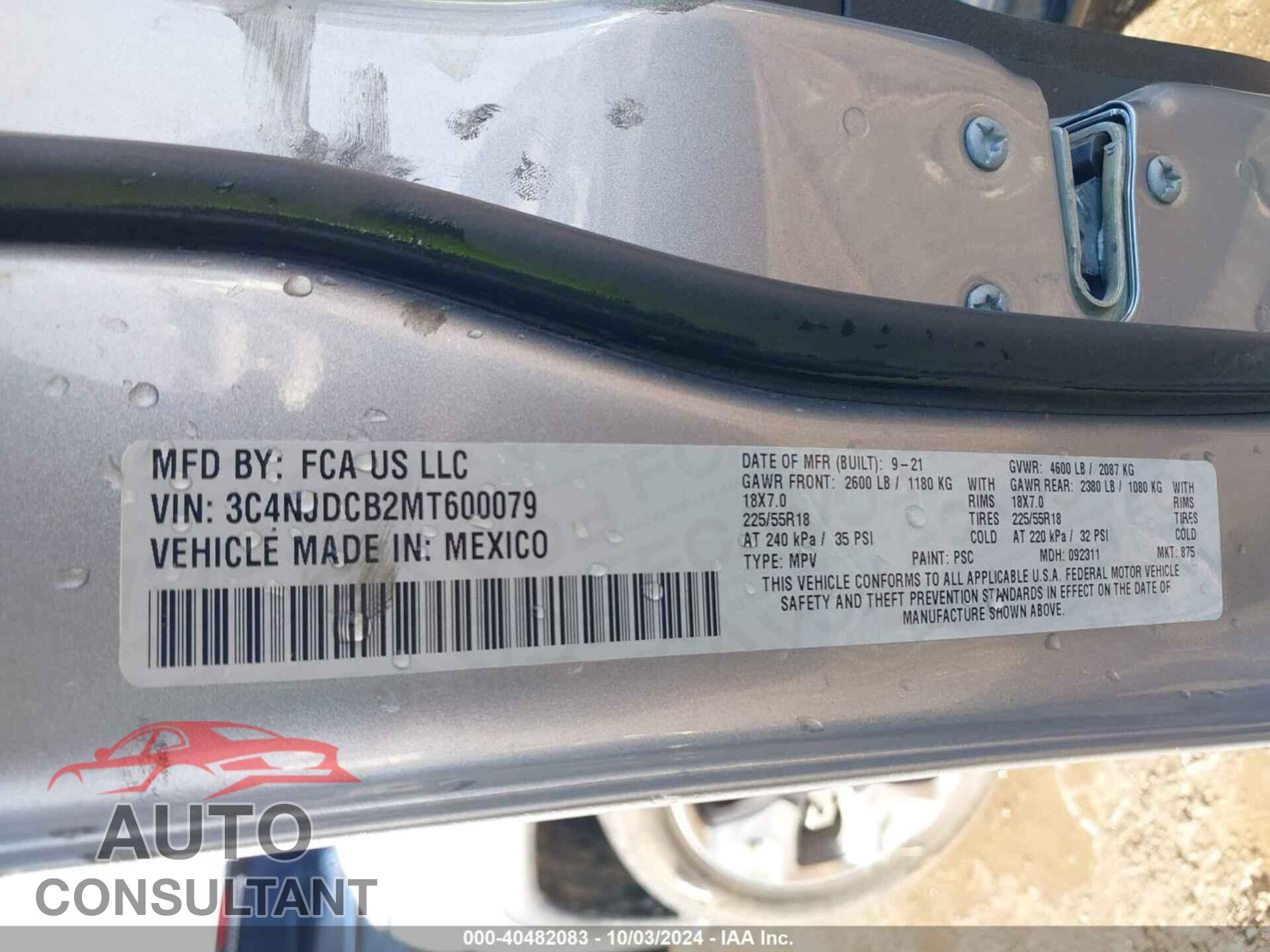 JEEP COMPASS 2021 - 3C4NJDCB2MT600079