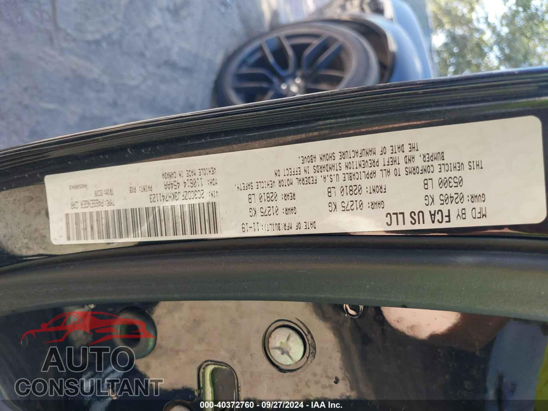 DODGE CHALLENGER 2019 - 2C3CDZFJ3KH741123