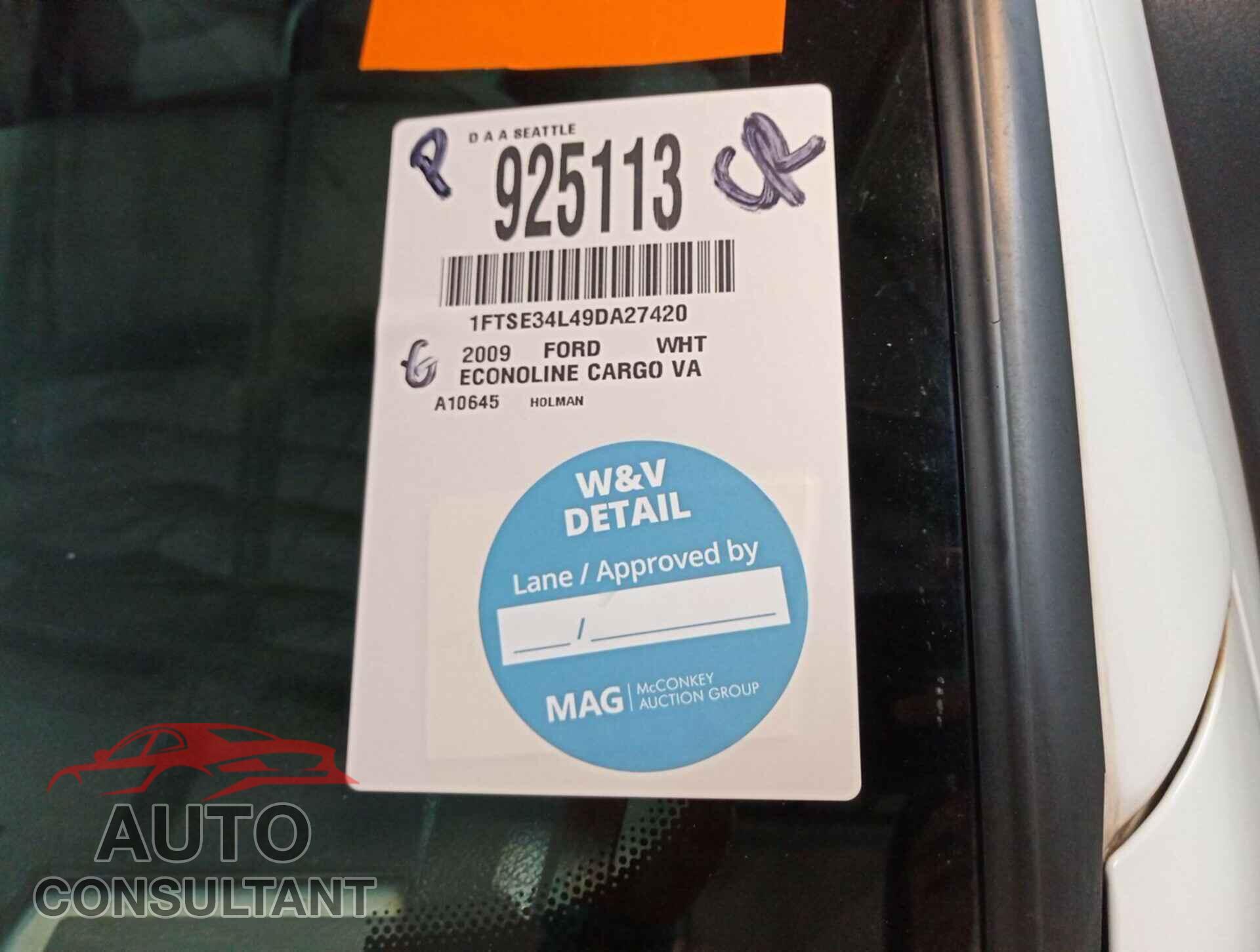 FORD ECONOLINE 2009 - 1FTSE34L49DA27420