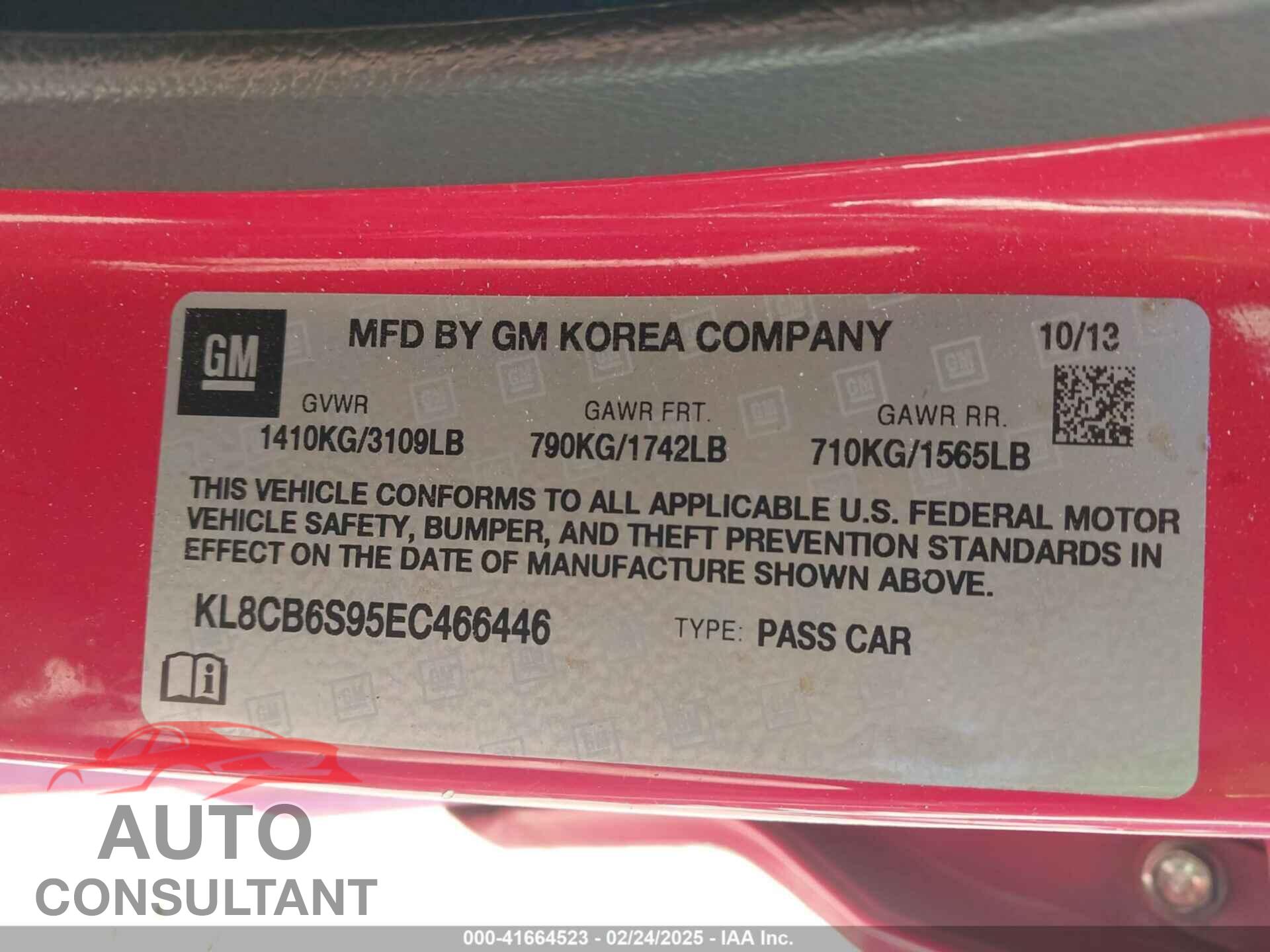 CHEVROLET SPARK 2014 - KL8CB6S95EC466446