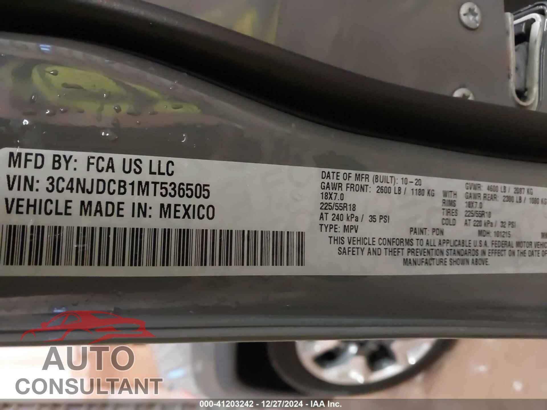 JEEP COMPASS 2021 - 3C4NJDCB1MT536505