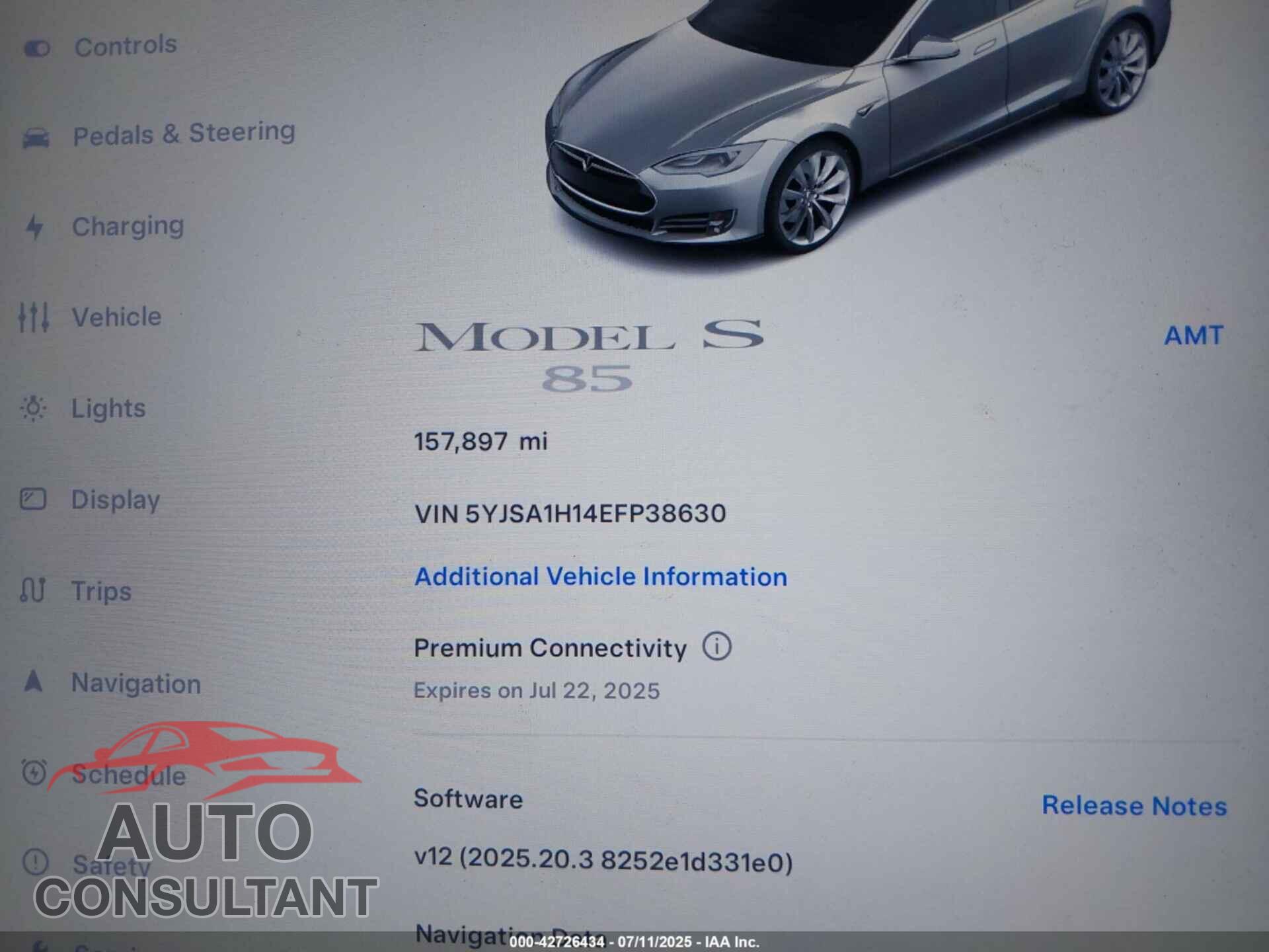 TESLA MODEL S 2014 - 5YJSA1H14EFP38630