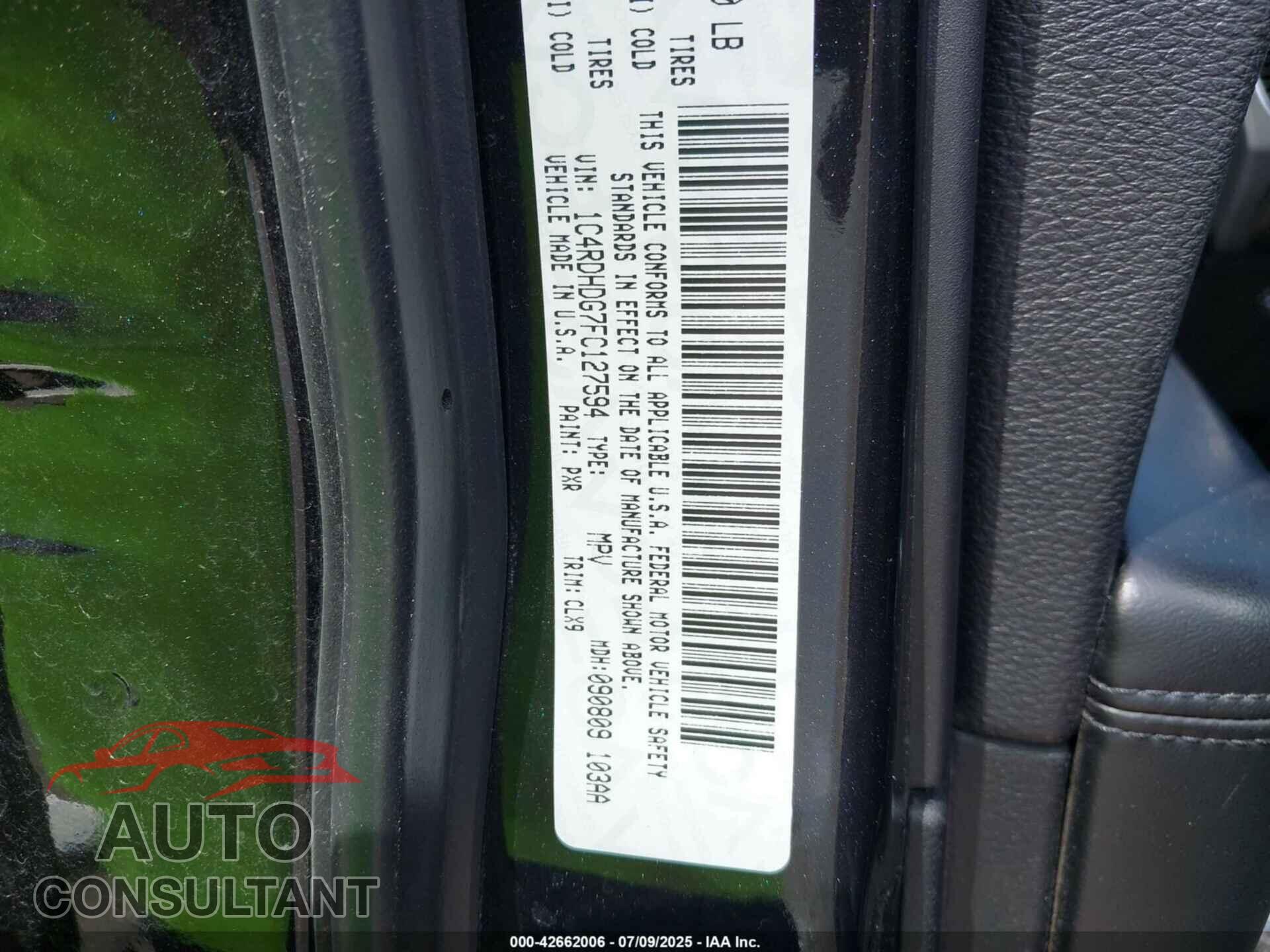 DODGE DURANGO 2015 - 1C4RDHDG7FC127594