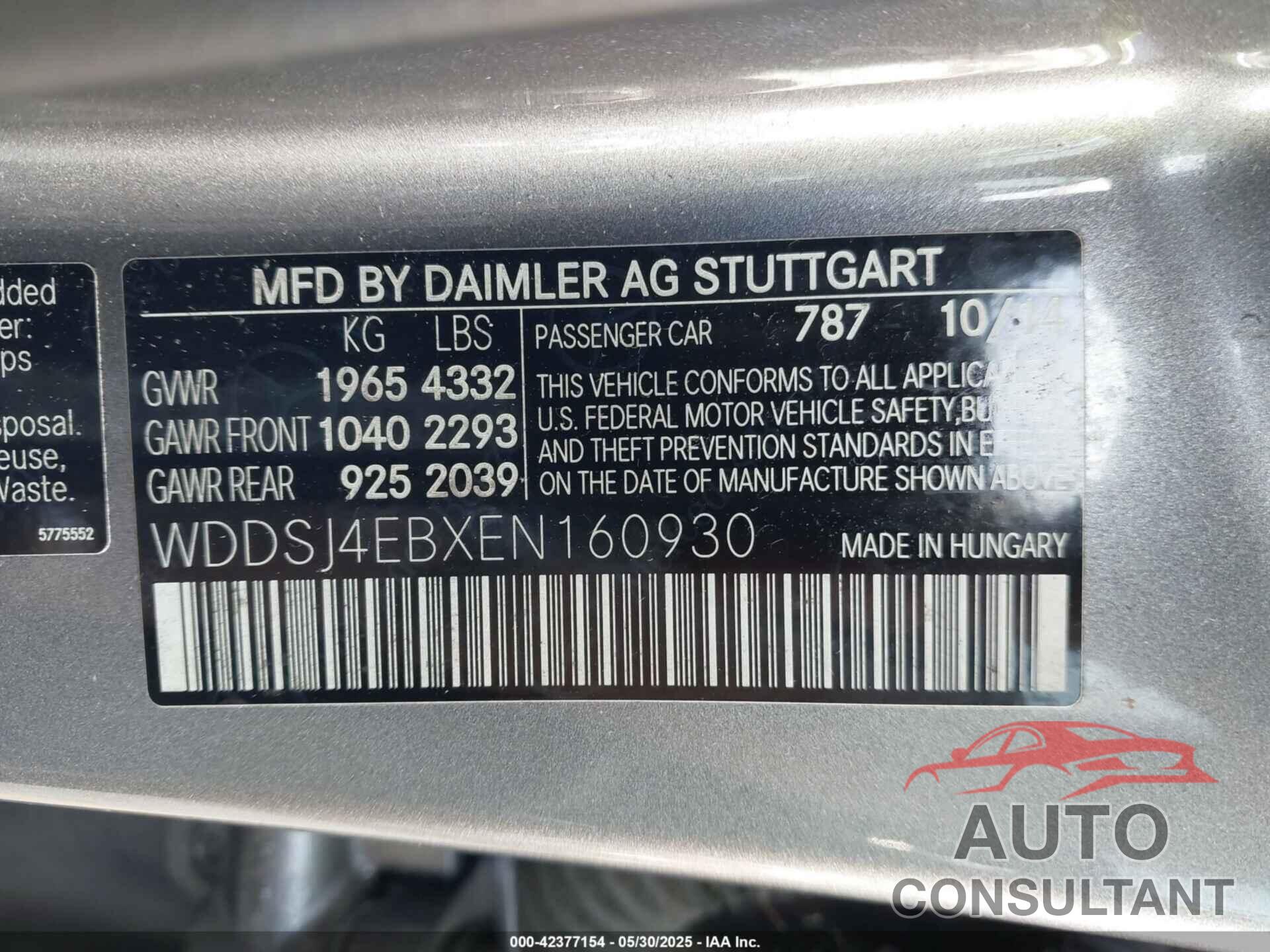 MERCEDES-BENZ CLA 250 2014 - WDDSJ4EBXEN160930