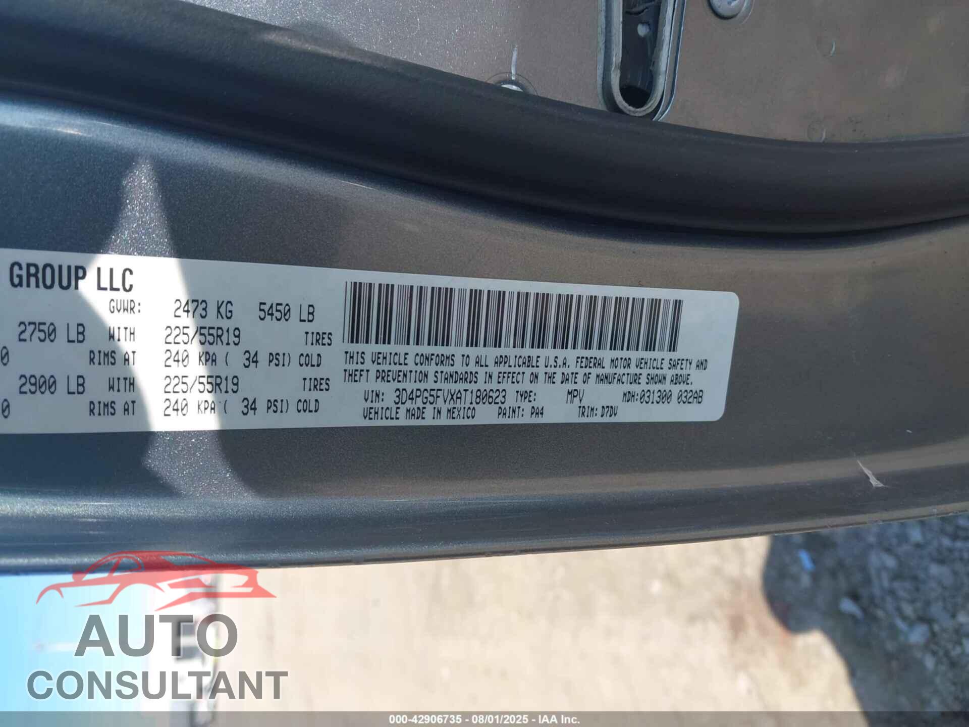 DODGE JOURNEY 2010 - 3D4PG5FVXAT180623