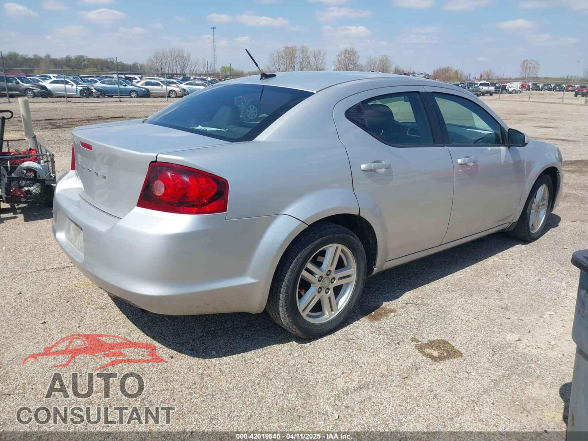 DODGE AVENGER 2012 - 1C3CDZCB5CN144609