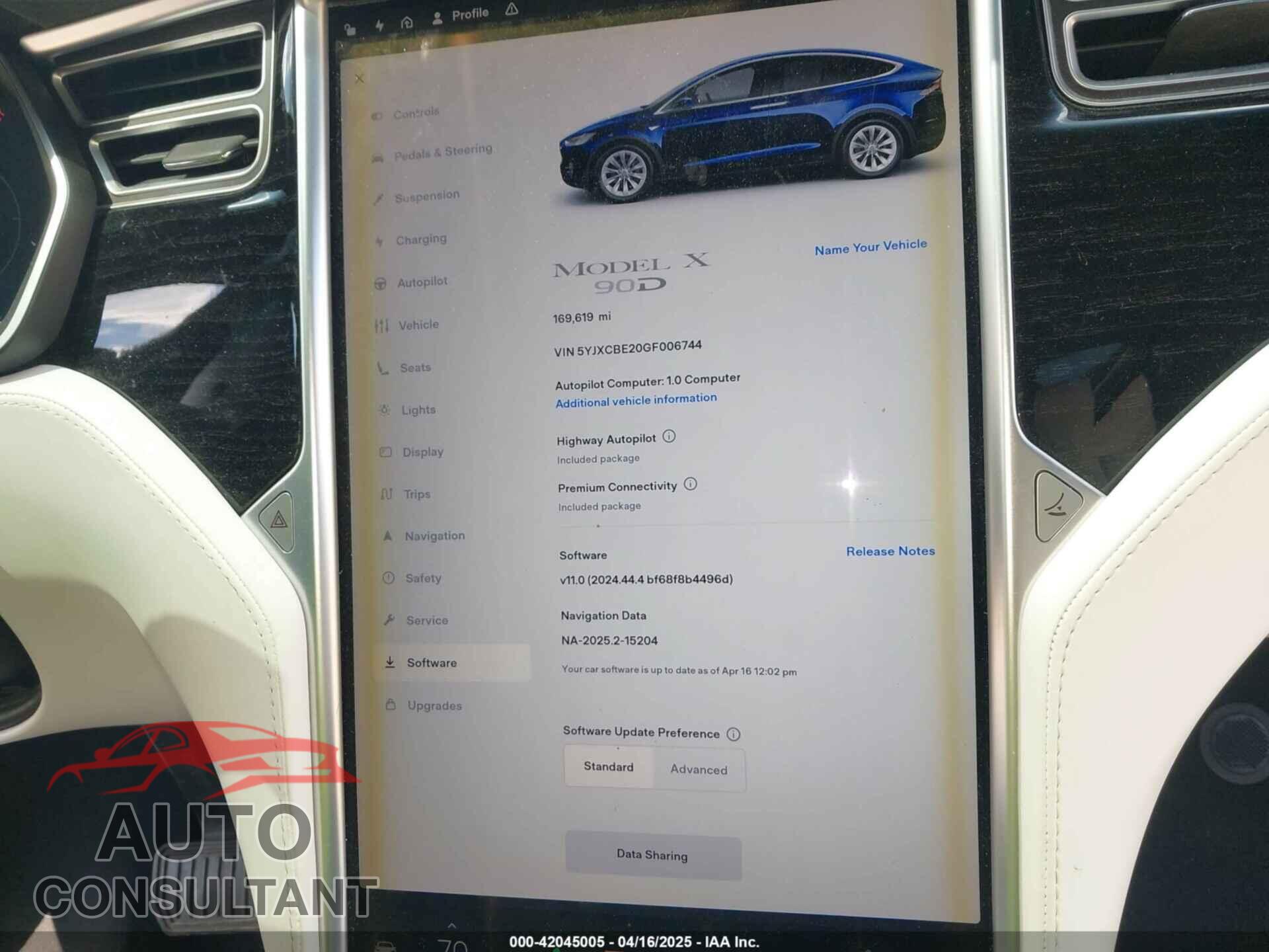 TESLA MODEL X 2016 - 5YJXCBE20GF006744