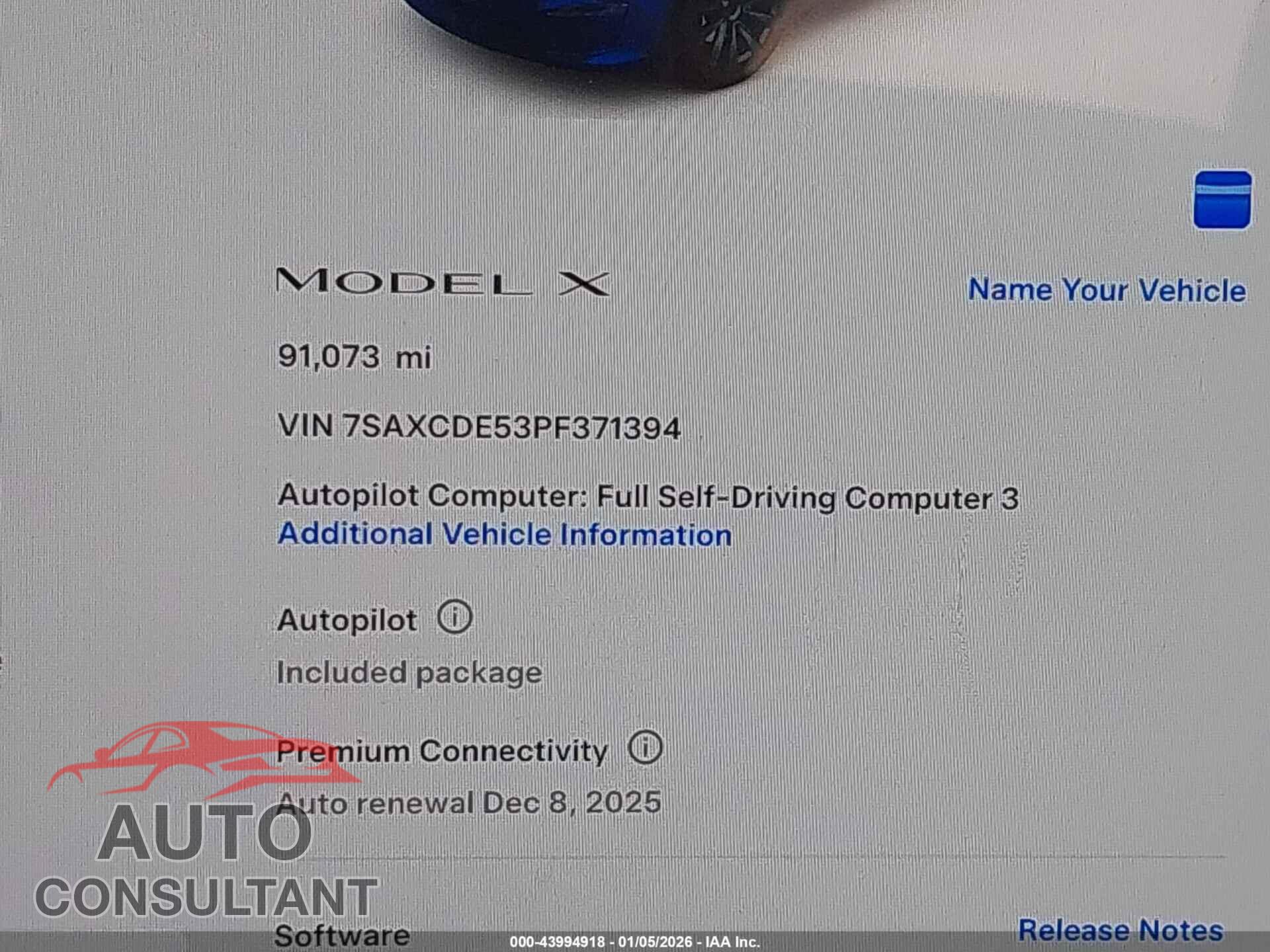 TESLA MODEL X 2023 - 7SAXCDE53PF371394
