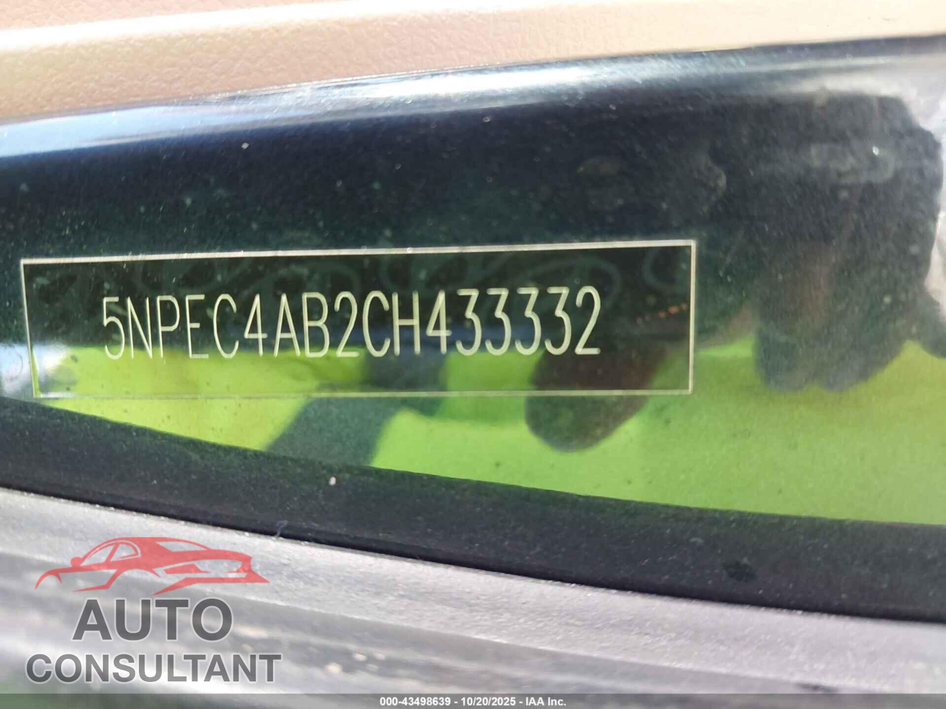 HYUNDAI SONATA 2012 - 5NPEC4AB2CH433332