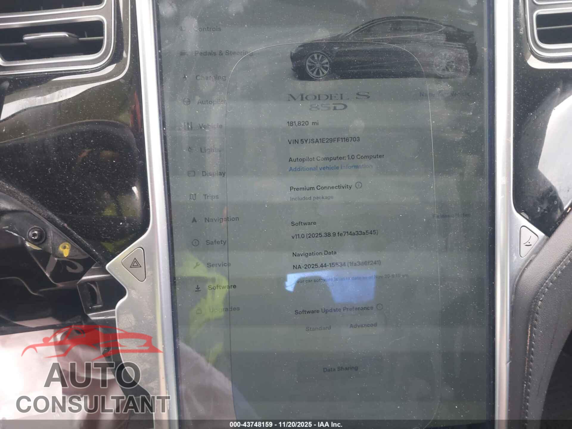 TESLA MODEL S 2015 - 5YJSA1E29FF116703