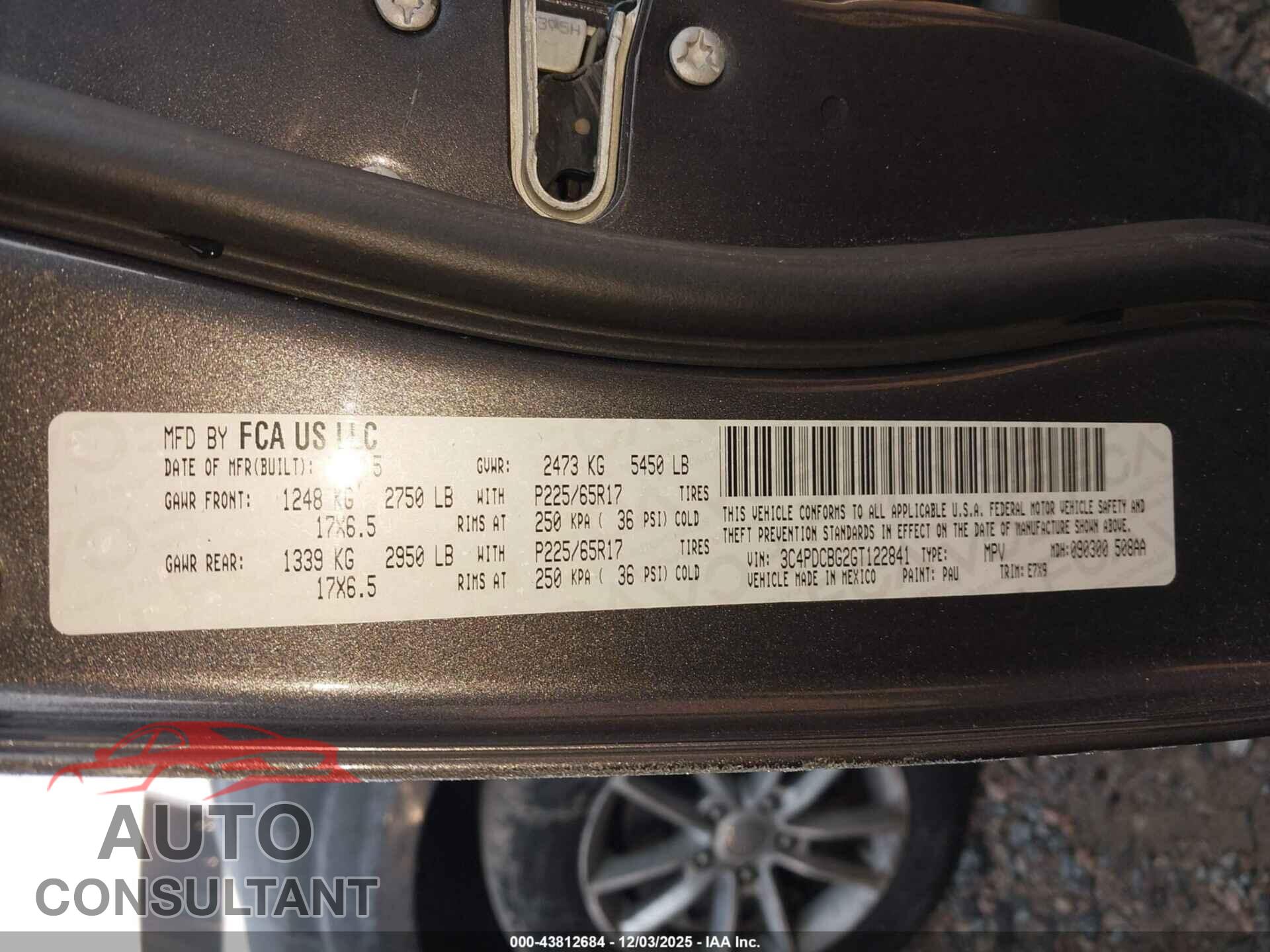 DODGE JOURNEY 2016 - 3C4PDCBG2GT122841