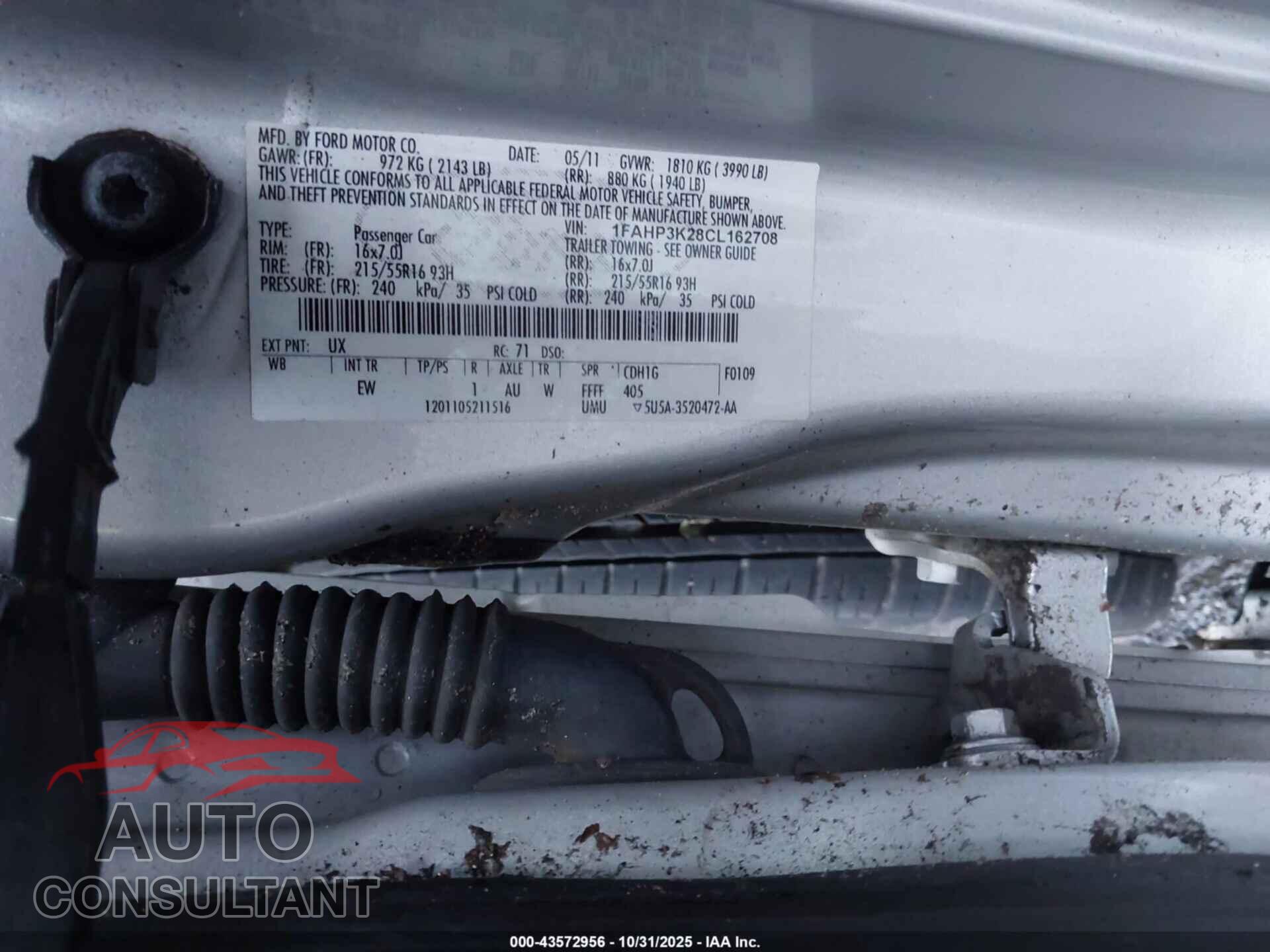 FORD FOCUS 2012 - 1FAHP3K28CL162708