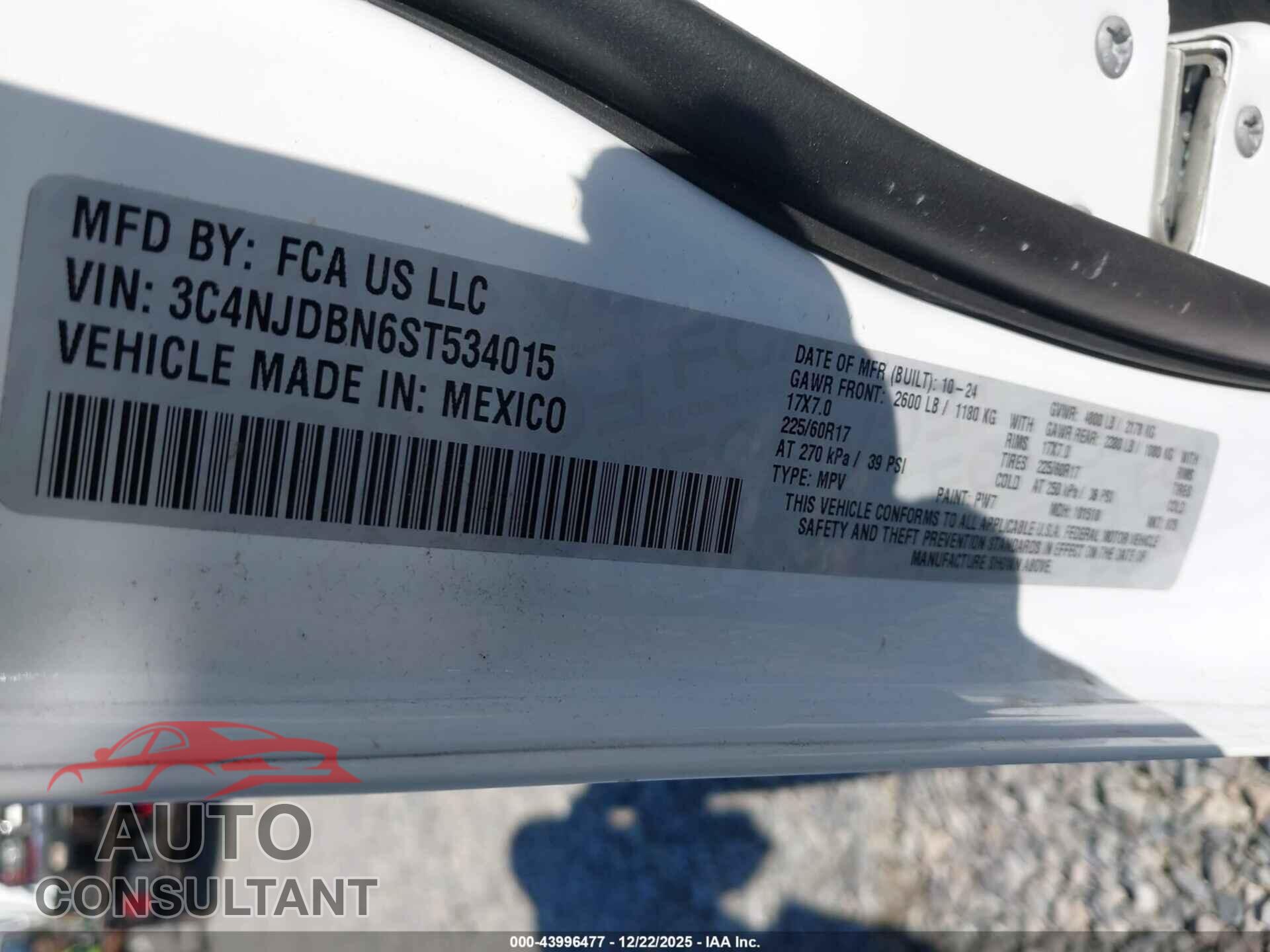 JEEP COMPASS 2025 - 3C4NJDBN6ST534015
