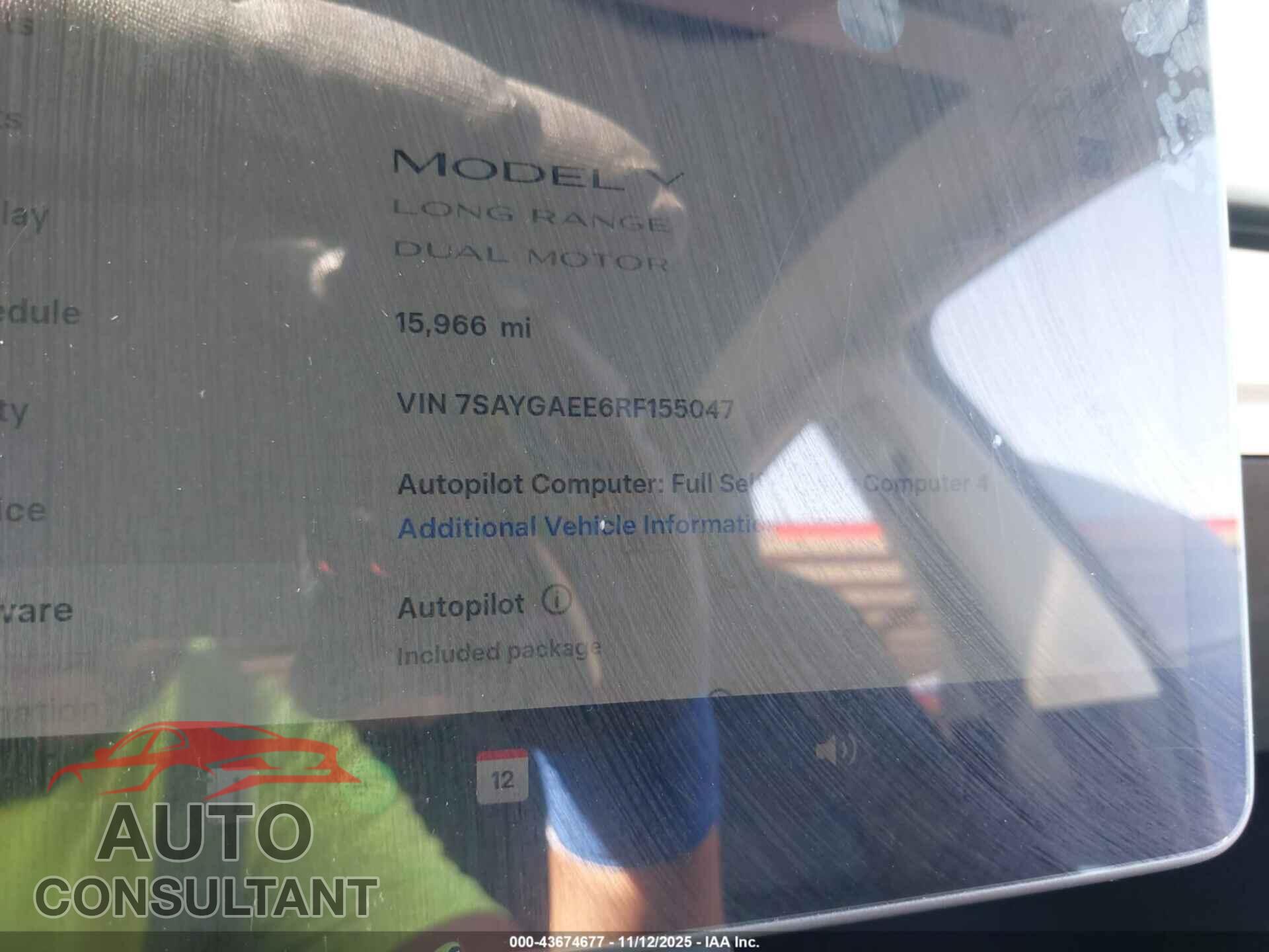 TESLA MODEL Y 2024 - 7SAYGAEE6RF155047