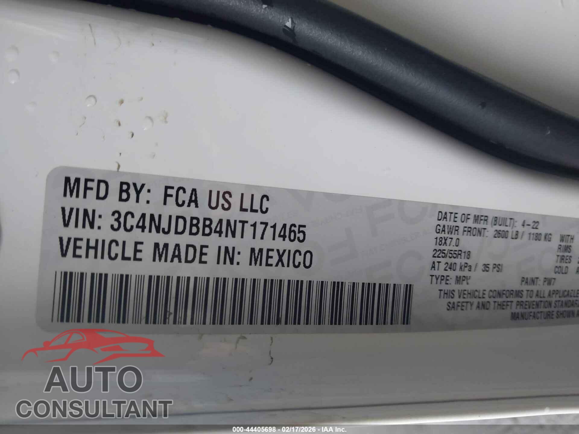 JEEP COMPASS 2022 - 3C4NJDBB4NT171465