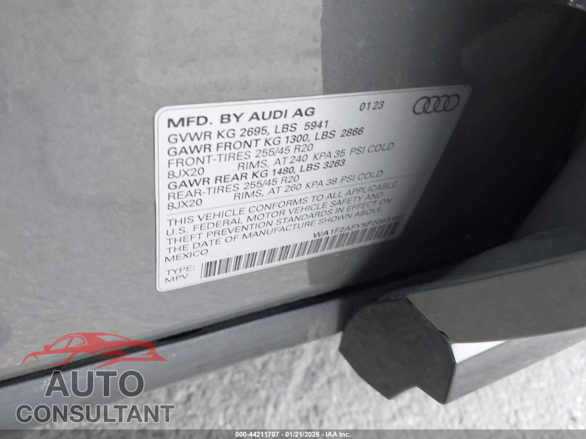 AUDI Q5 2023 - WA1F2AFY5P2093162