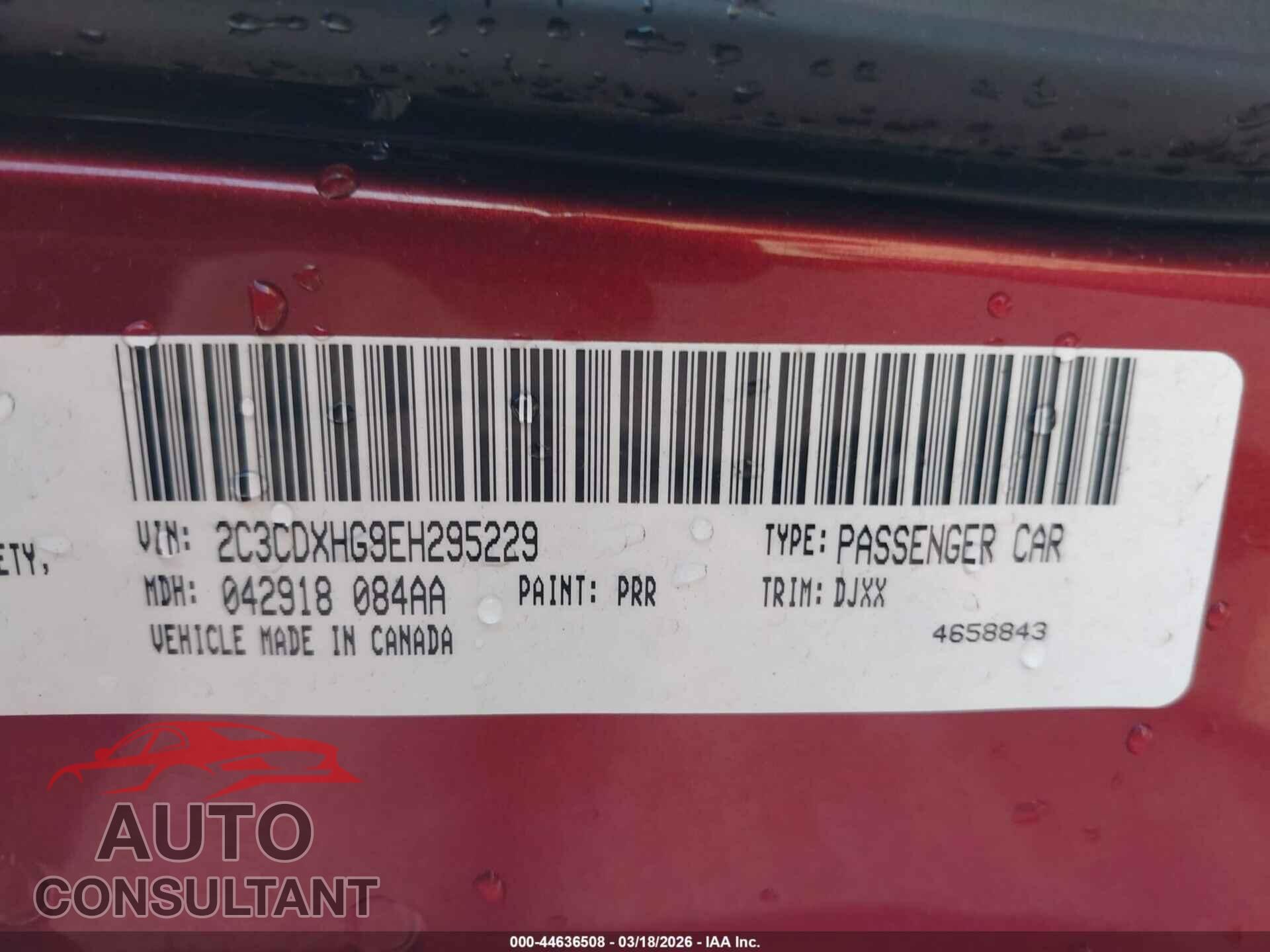 DODGE CHARGER 2014 - 2C3CDXHG9EH295229