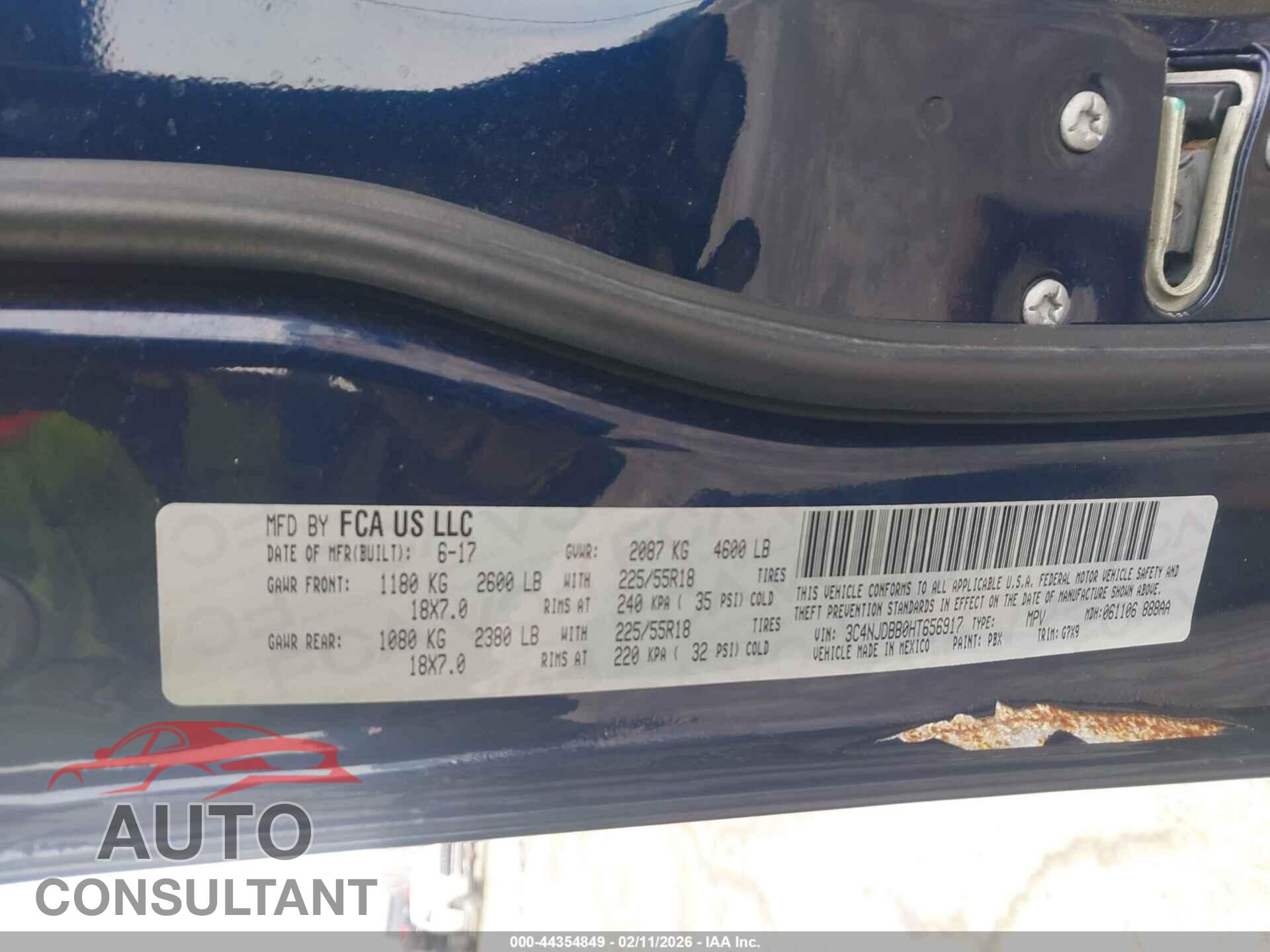 JEEP NEW COMPASS 2017 - 3C4NJDBB0HT656917