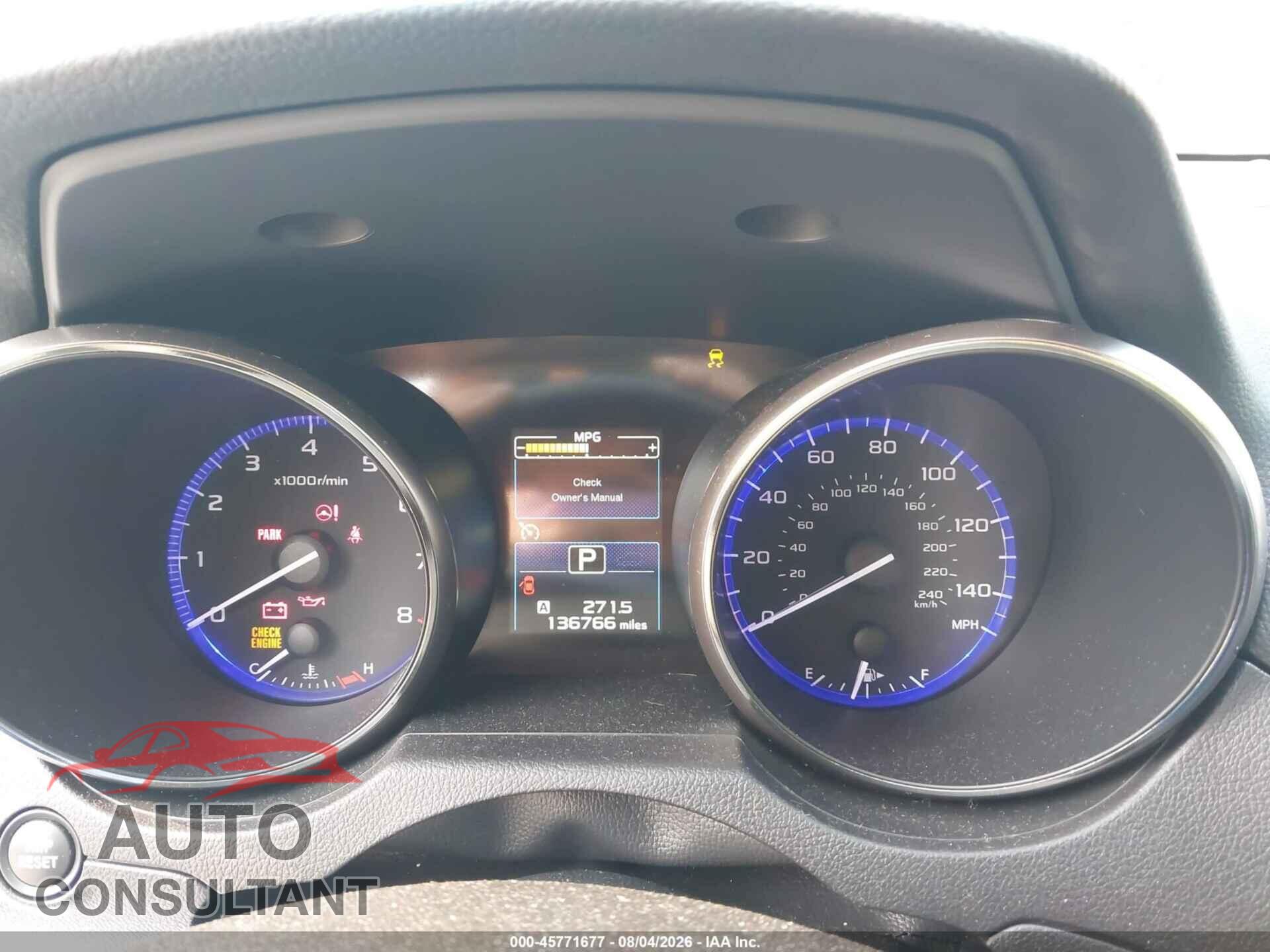 SUBARU OUTBACK 2017 - 4S4BSACC9H3314332