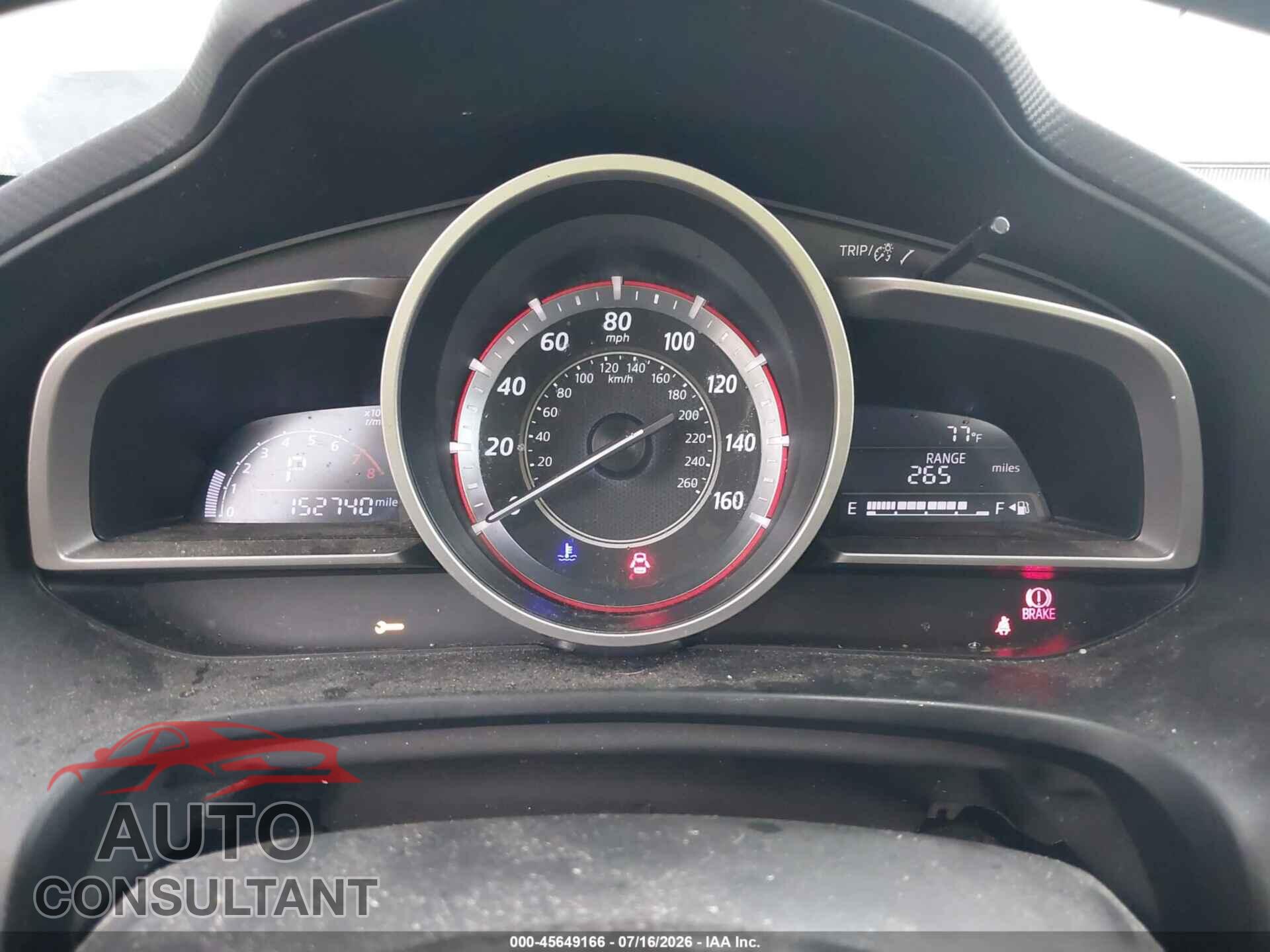 MAZDA MAZDA3 2016 - JM1BM1W78G1343473