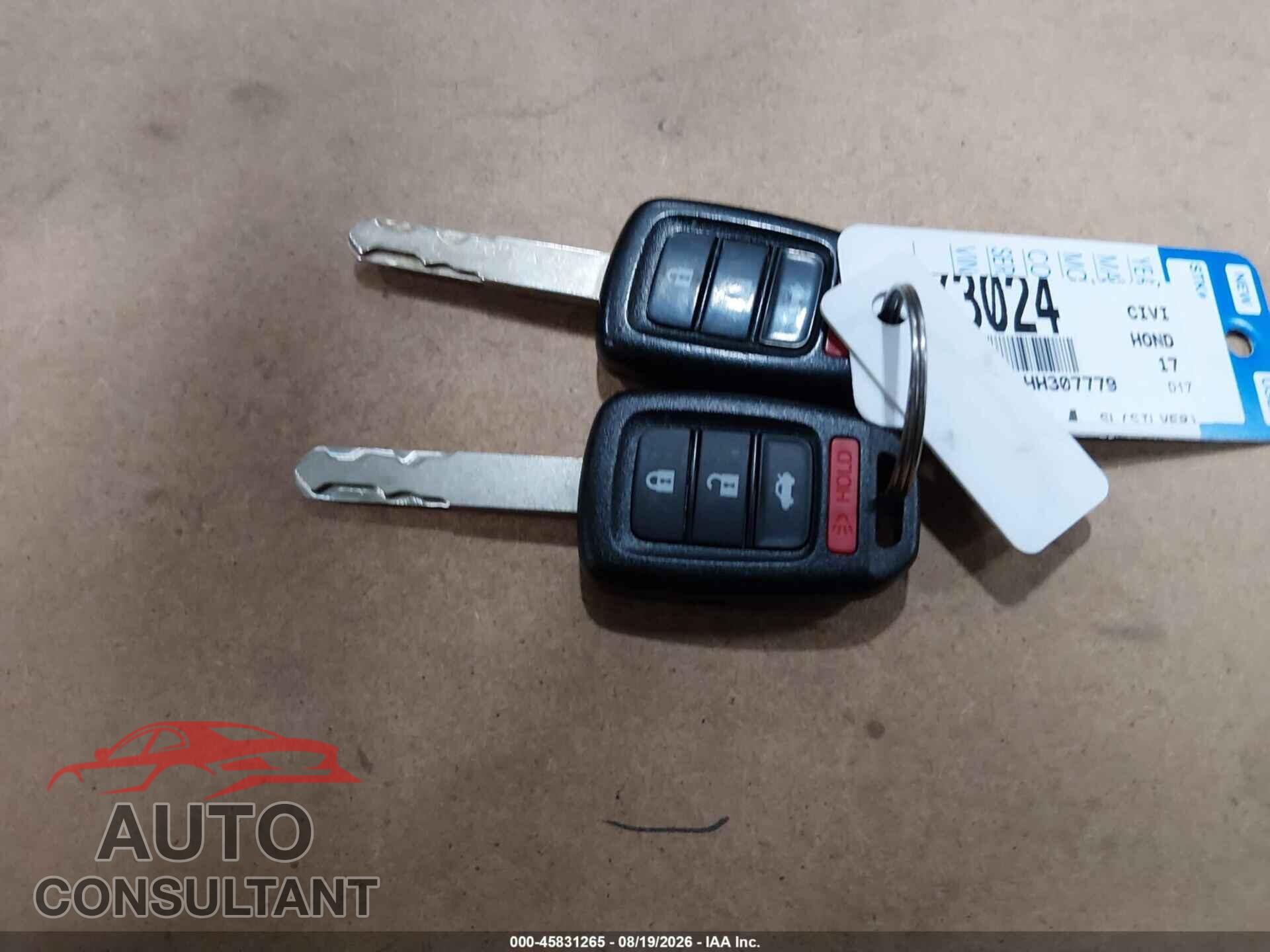 HONDA CIVIC 2017 - 2HGFC4B58HH307779