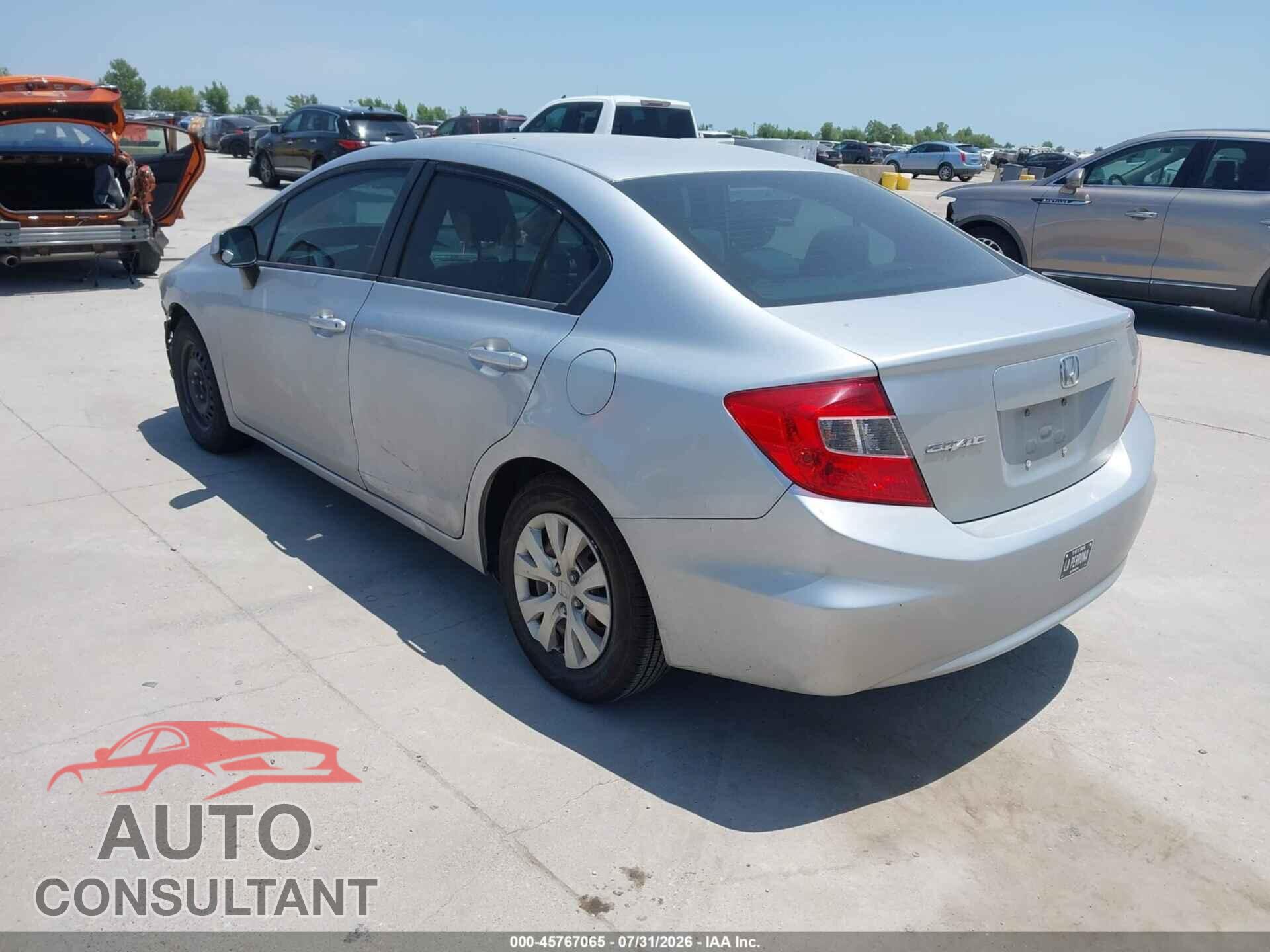 HONDA CIVIC 2012 - 19XFB2F51CE073733