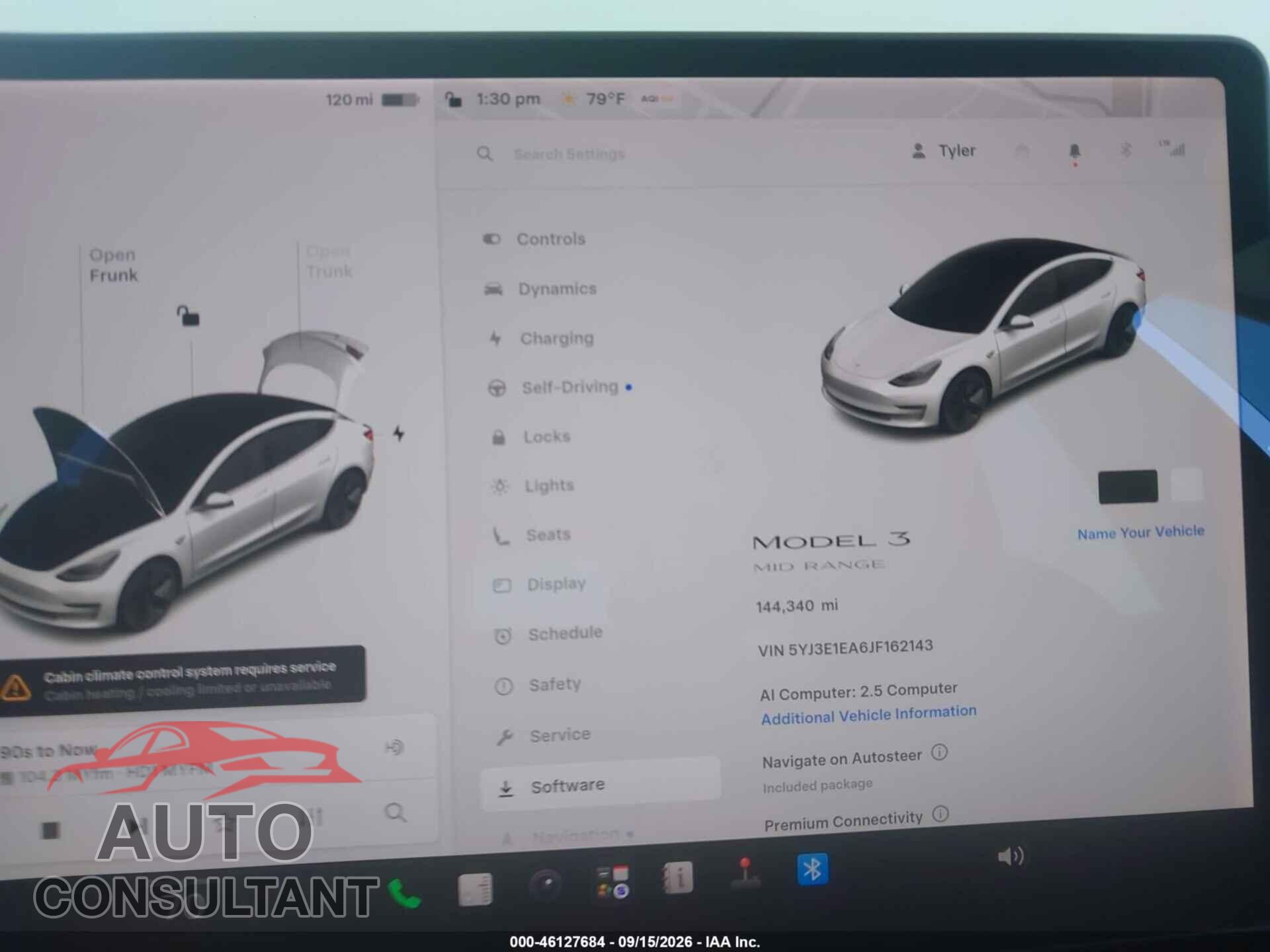 TESLA MODEL 3 2018 - 5YJ3E1EA6JF162143