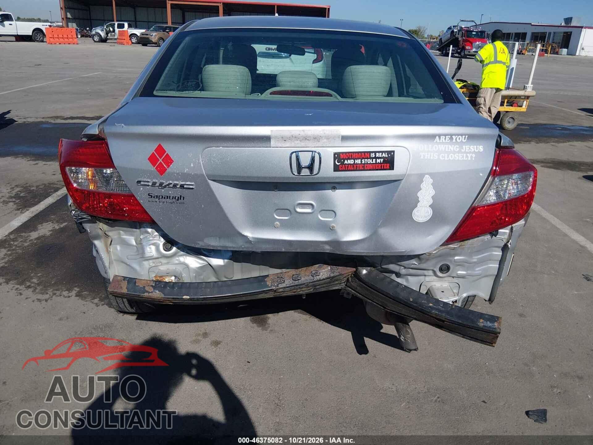 HONDA CIVIC 2012 - 19XFB2F56CE046849