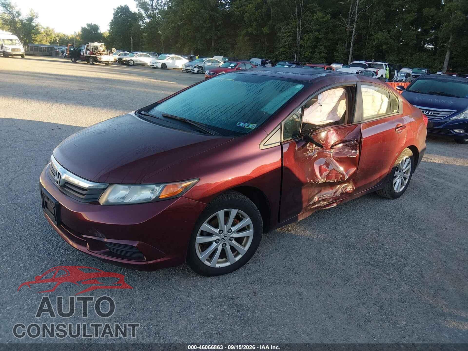 HONDA CIVIC 2012 - 19XFB2F89CE343236
