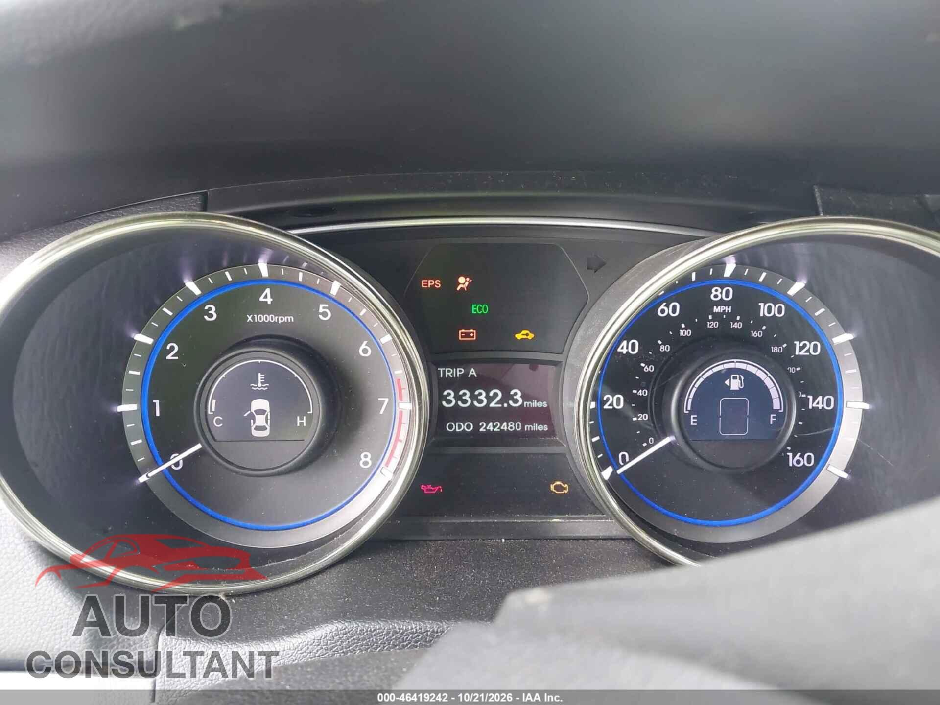 HYUNDAI SONATA 2012 - 5NPEC4AC8CH478512