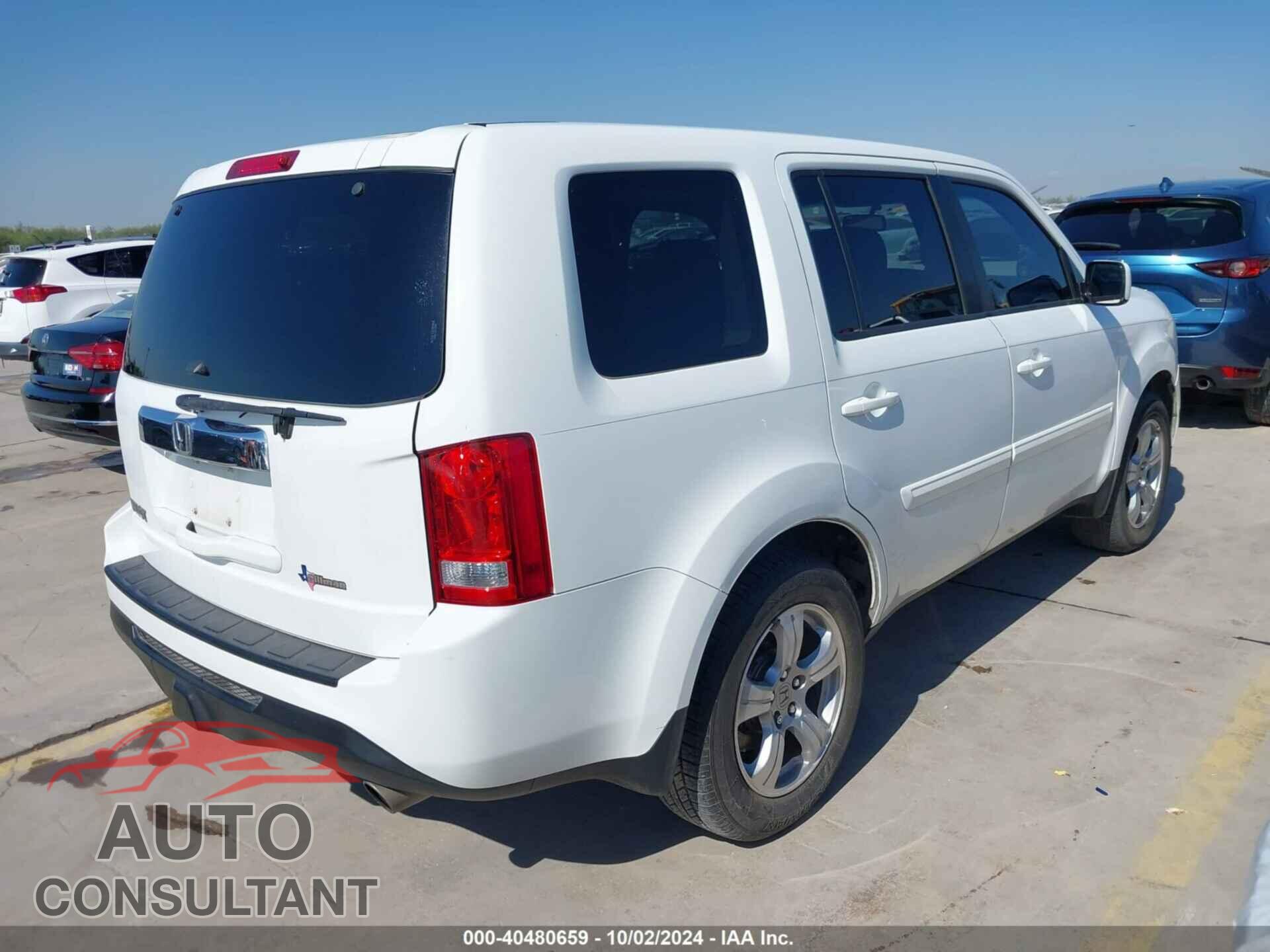 HONDA PILOT 2012 - 5FNYF3H66CB044201