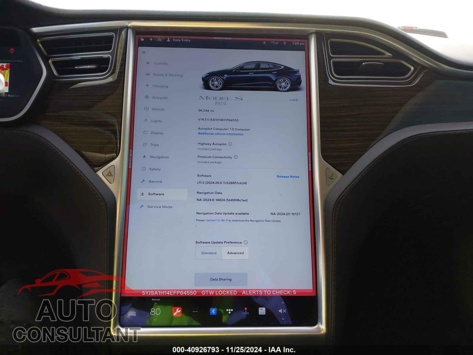 TESLA MODEL S 2014 - 5YJSA1H14EFP64550
