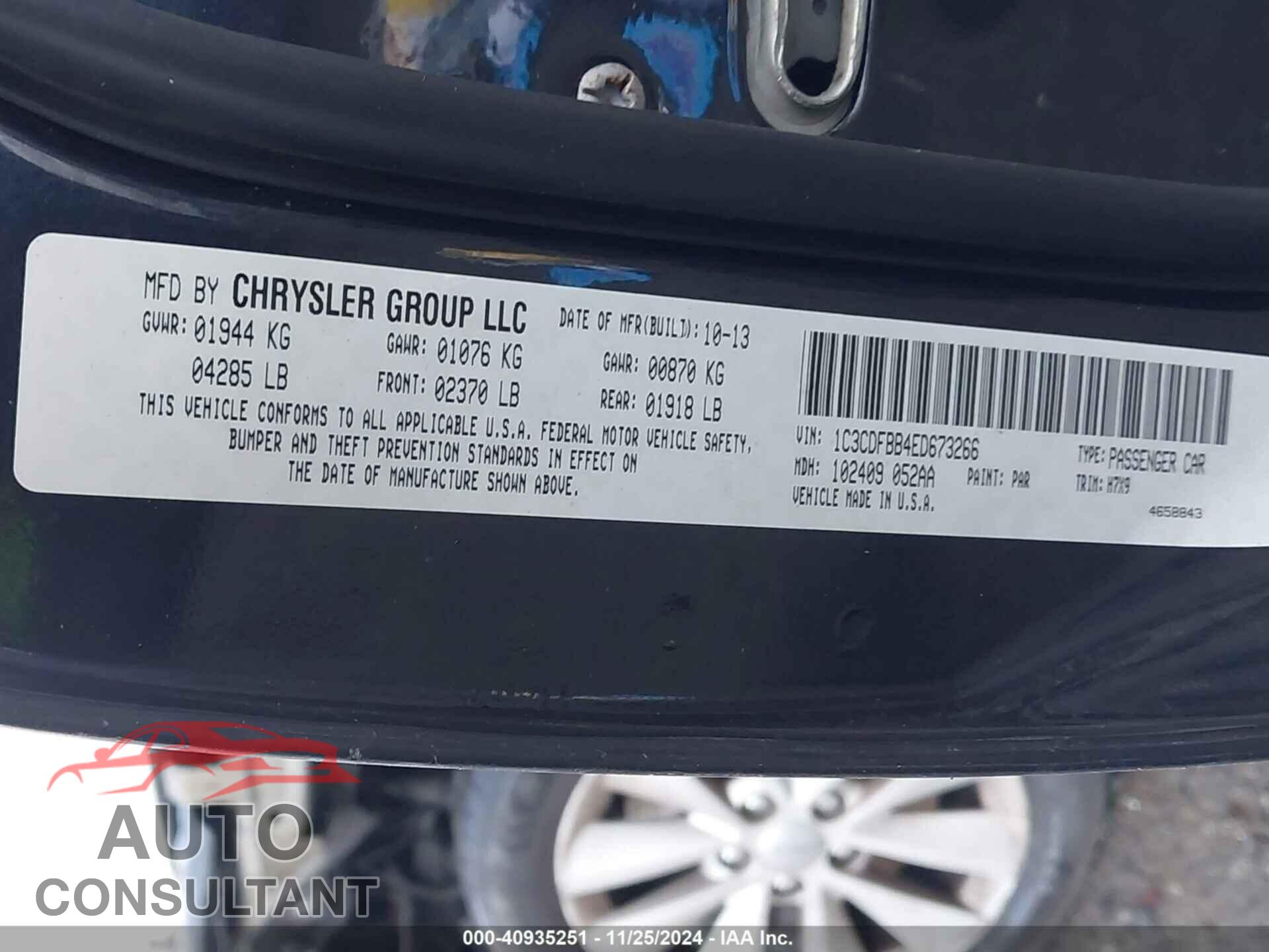 DODGE DART 2014 - 1C3CDFBB4ED673266