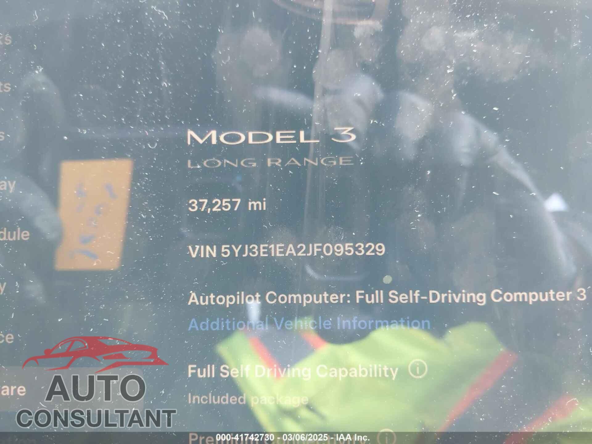 TESLA MODEL 3 2018 - 5YJ3E1EA2JF095329