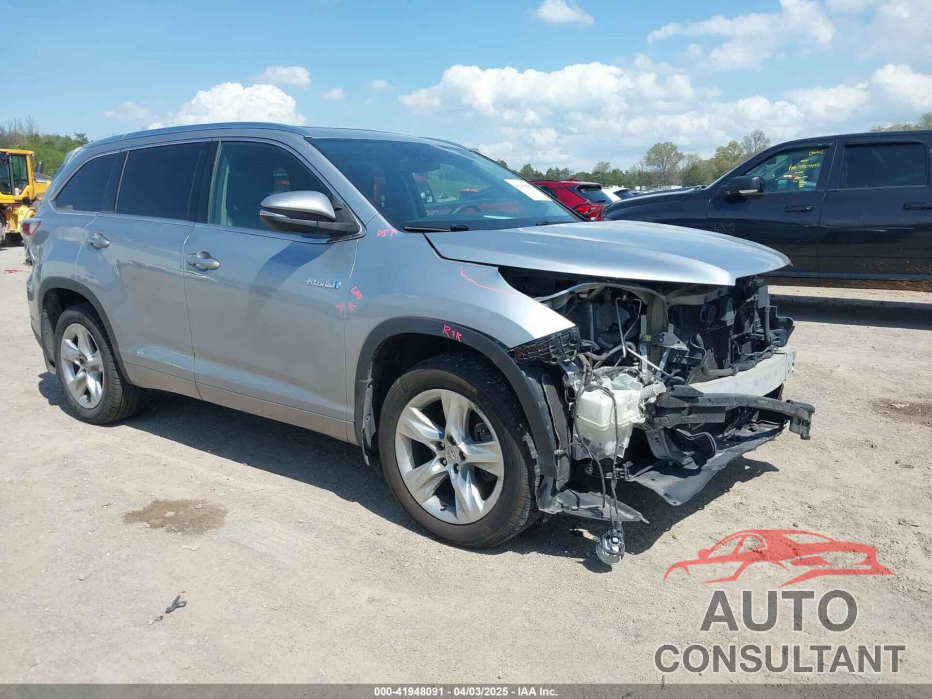 TOYOTA HIGHLANDER HYBRID 2015 - 5TDDCRFH1FS007944