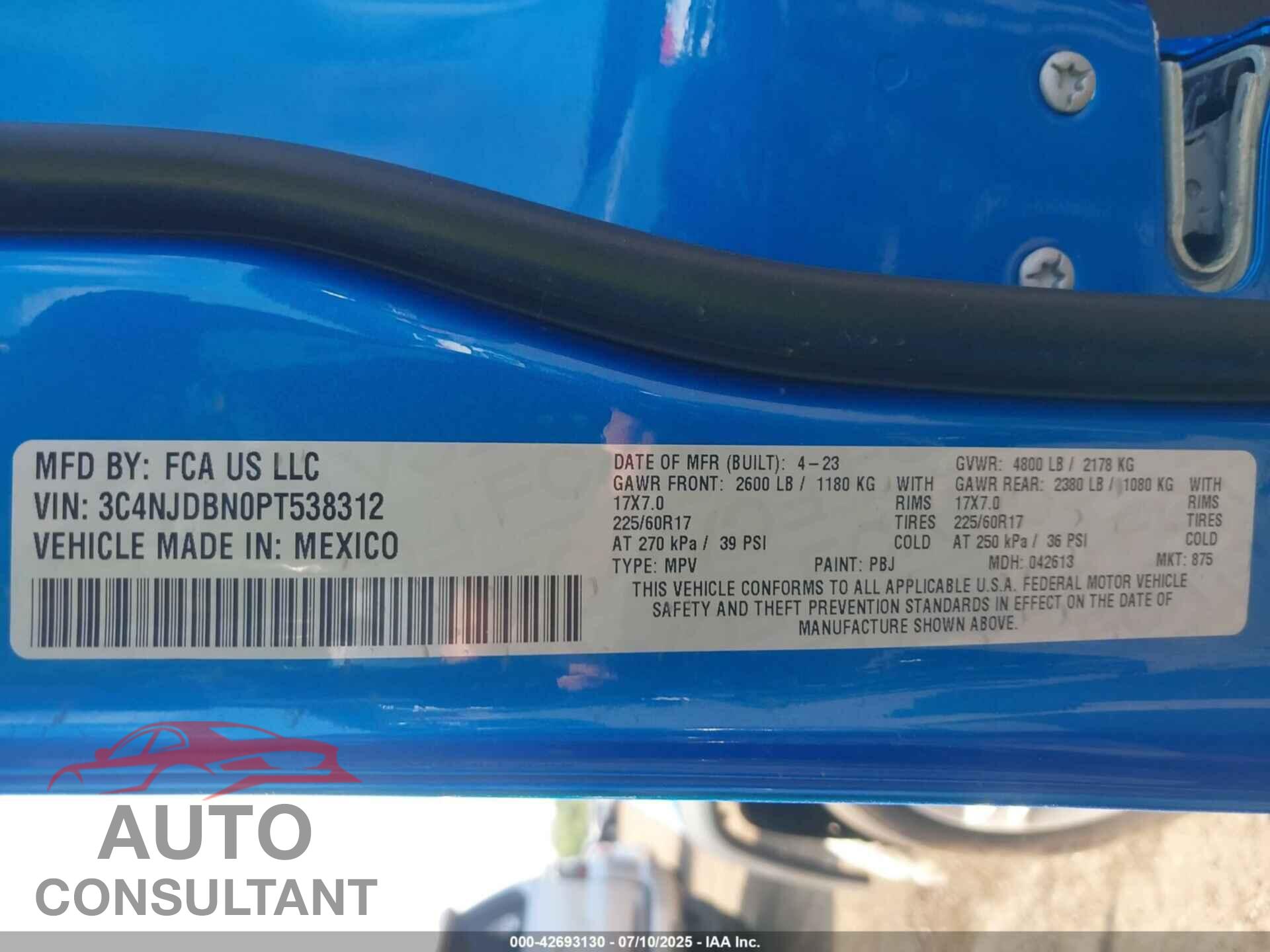 JEEP COMPASS 2023 - 3C4NJDBN0PT538312