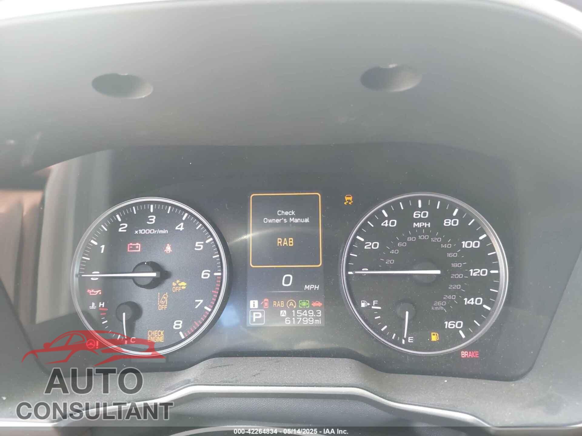 SUBARU OUTBACK 2020 - 4S4BTAPC5L3134913