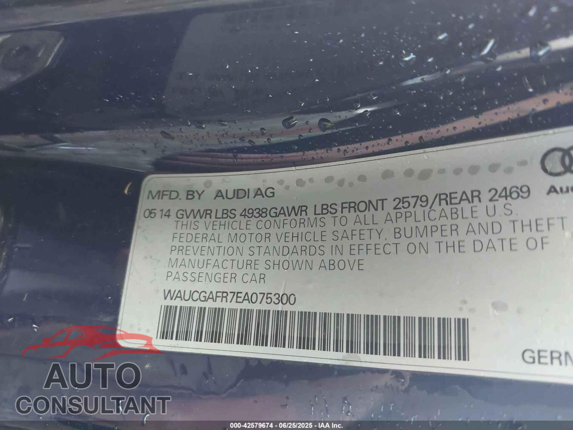 AUDI S5 2014 - WAUCGAFR7EA075300