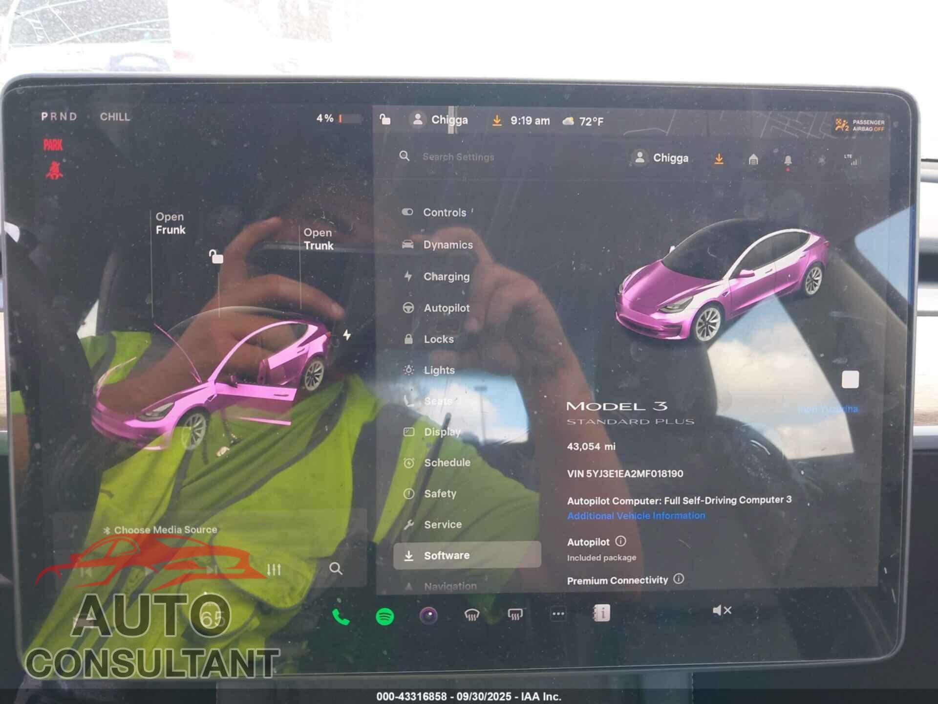 TESLA MODEL 3 2021 - 5YJ3E1EA2MF018190