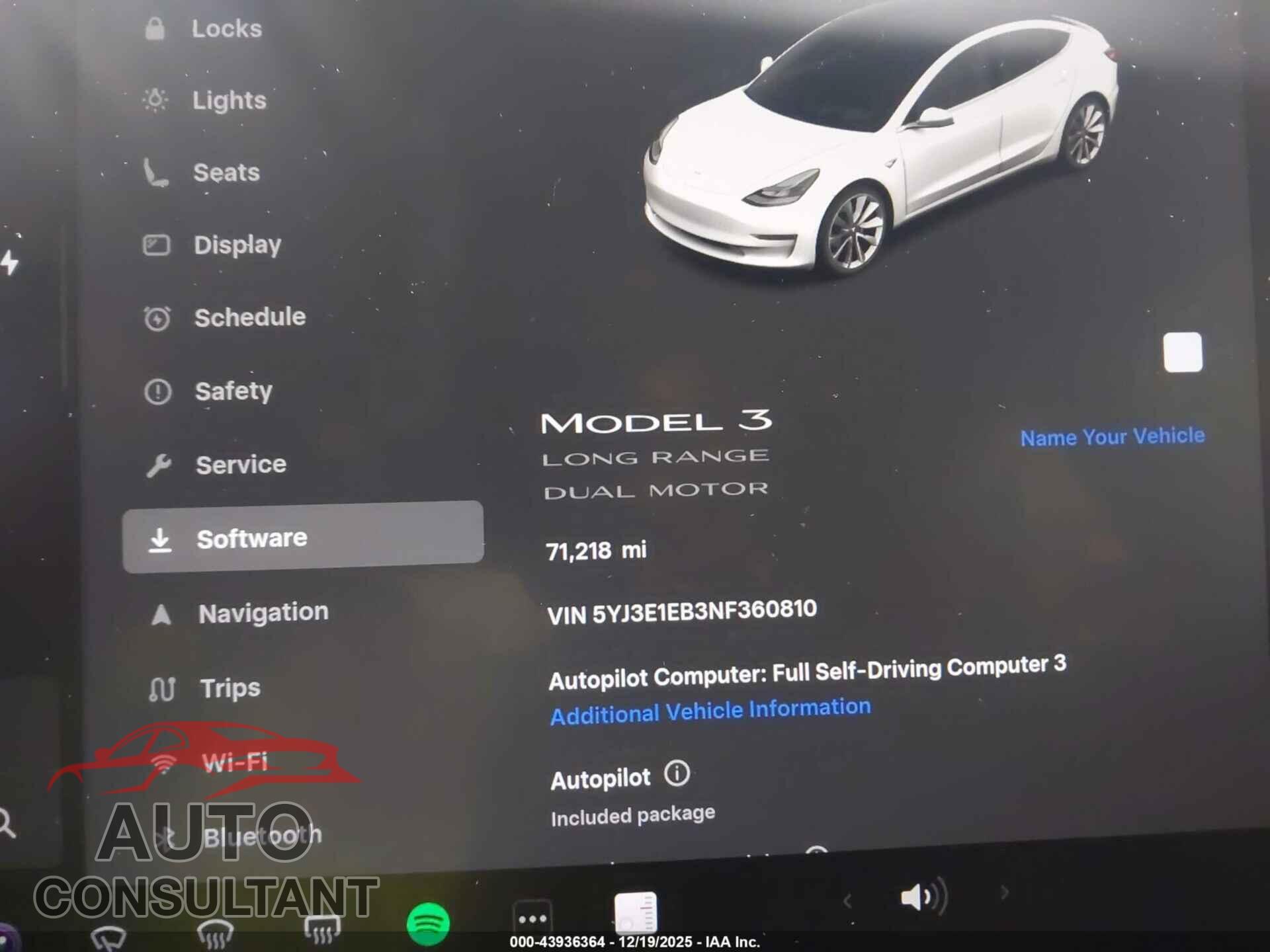 TESLA MODEL 3 2022 - 5YJ3E1EB3NF360810