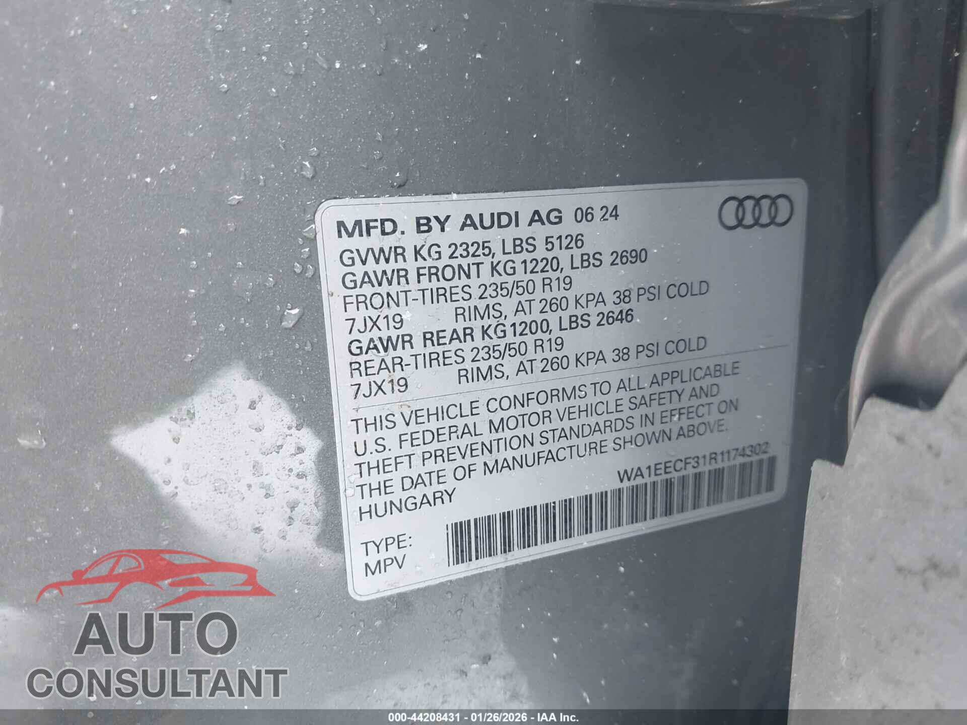 AUDI Q3 2024 - WA1EECF31R1174302