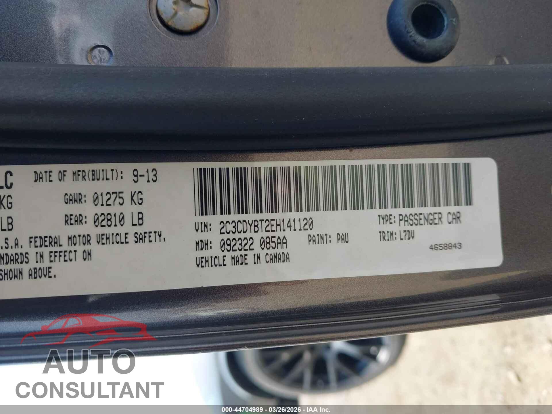 DODGE CHALLENGER 2014 - 2C3CDYBT2EH141120