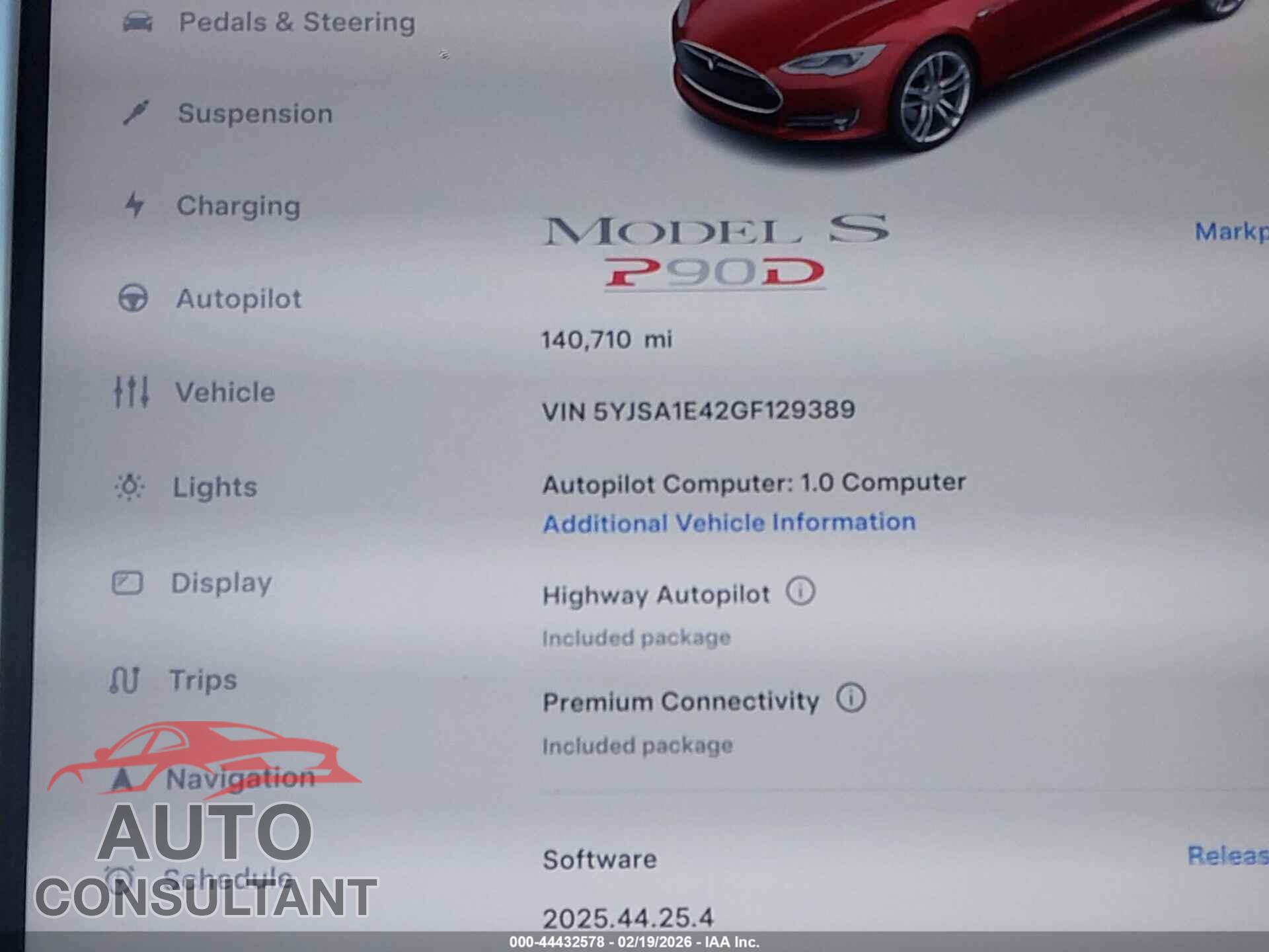 TESLA MODEL S 2016 - 5YJSA1E42GF129389