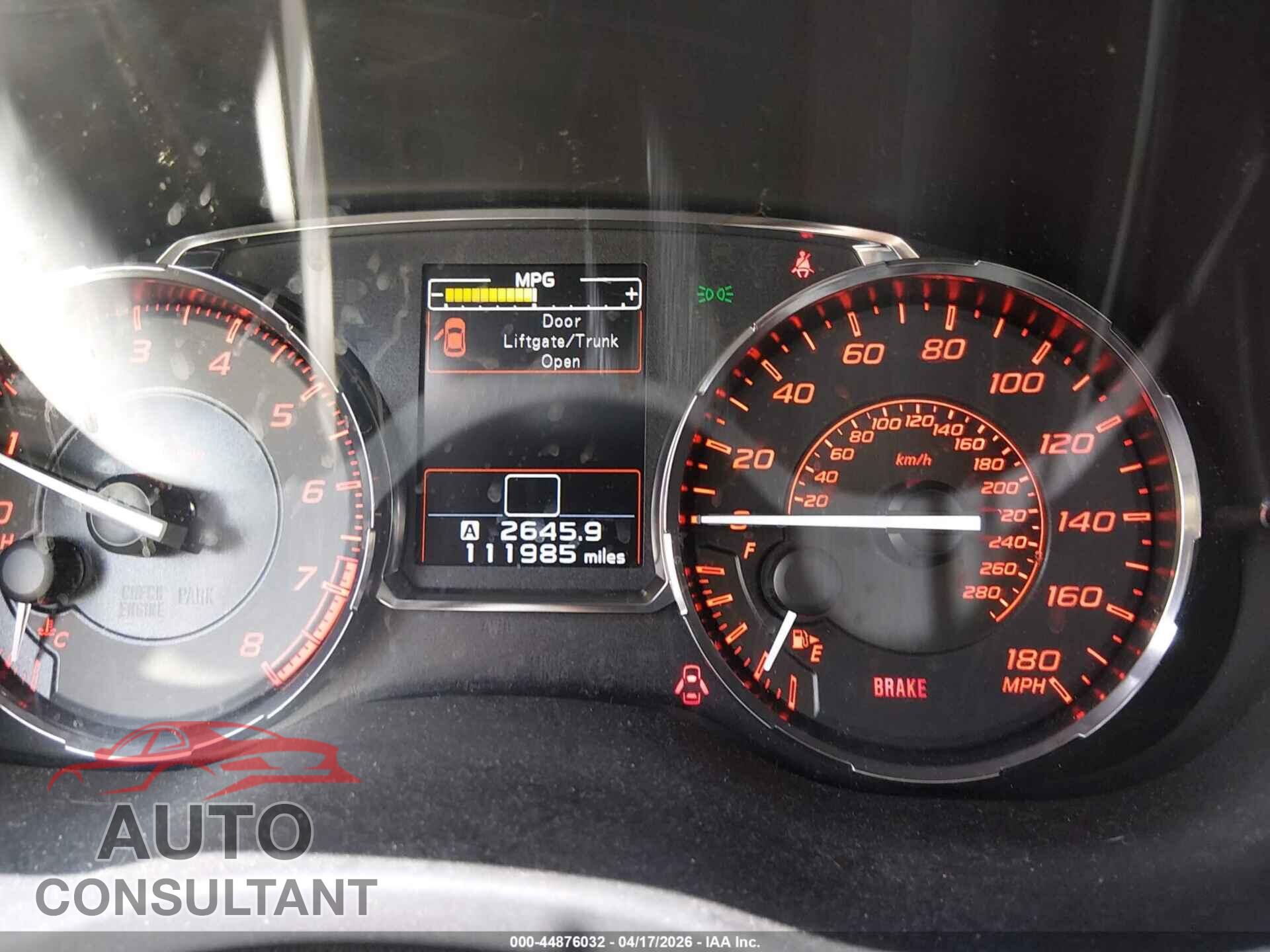 SUBARU WRX 2017 - JF1VA1E62H9827811