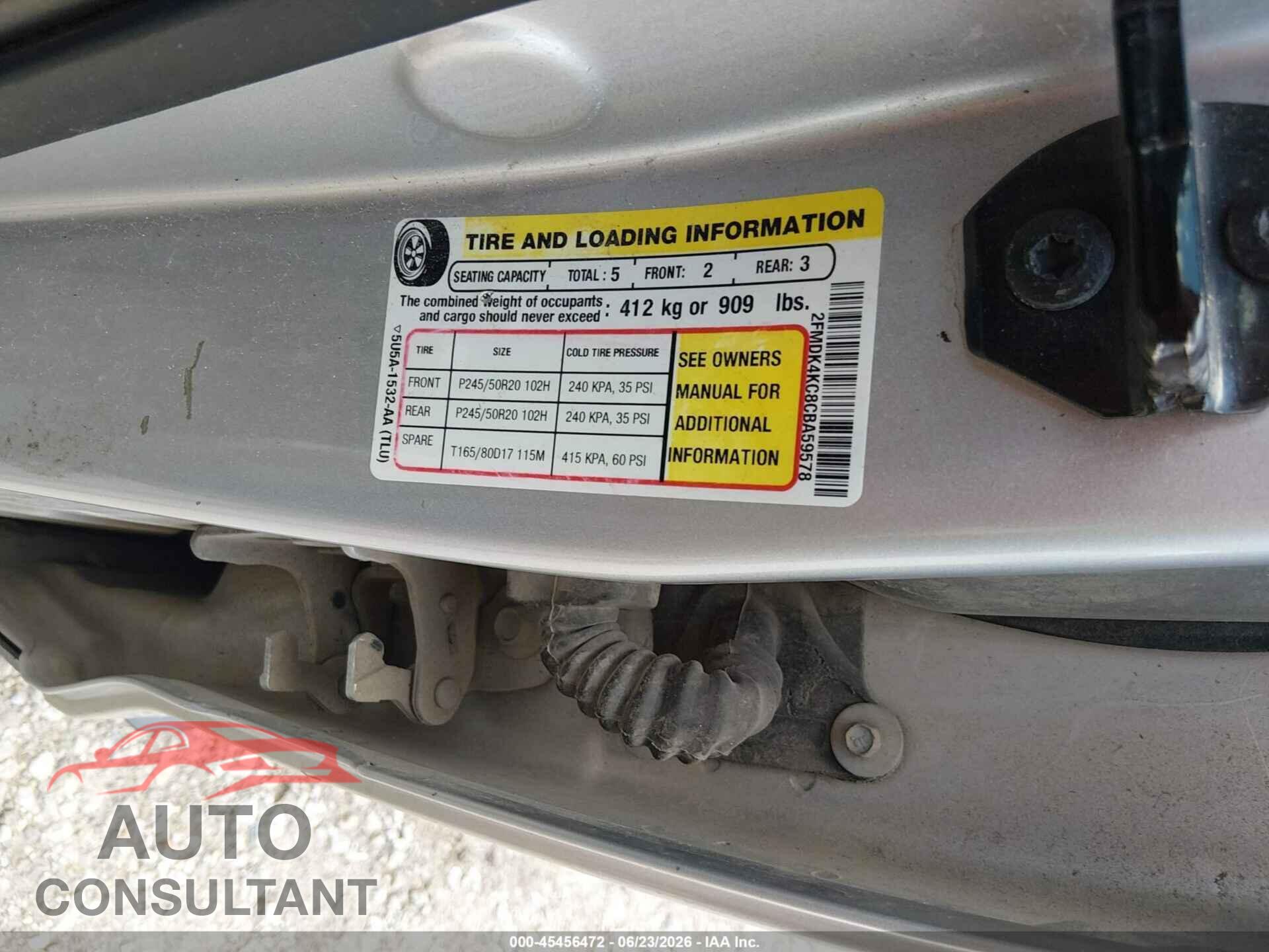 FORD EDGE 2012 - 2FMDK4KC8CBA59578