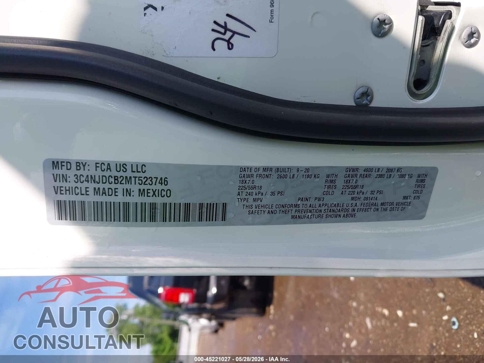 JEEP COMPASS 2021 - 3C4NJDCB2MT523746