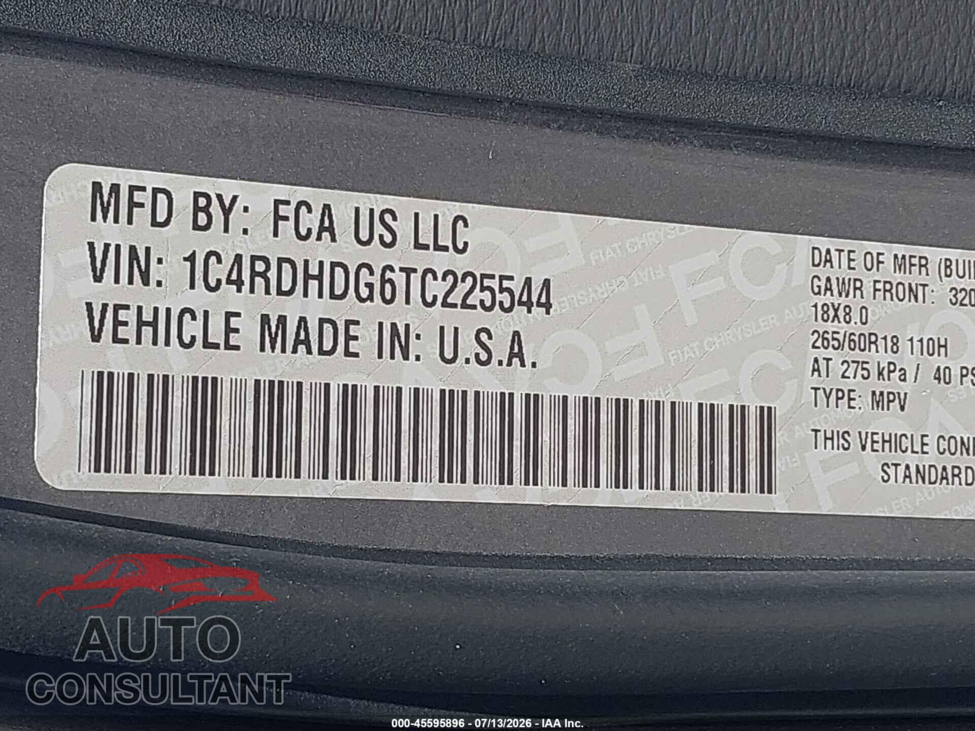 DODGE DURANGO 2026 - 1C4RDHDG6TC225544