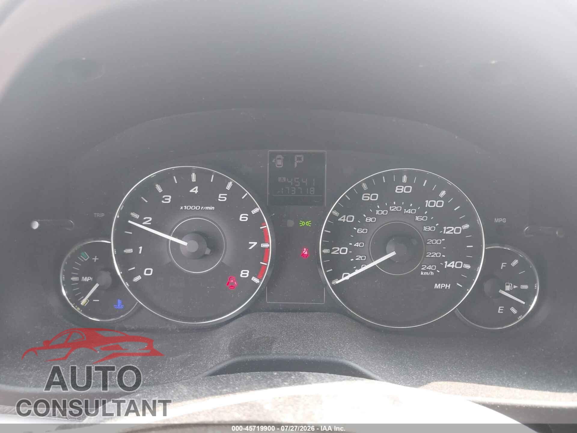 SUBARU OUTBACK 2011 - 4S4BRBCC2B3344927