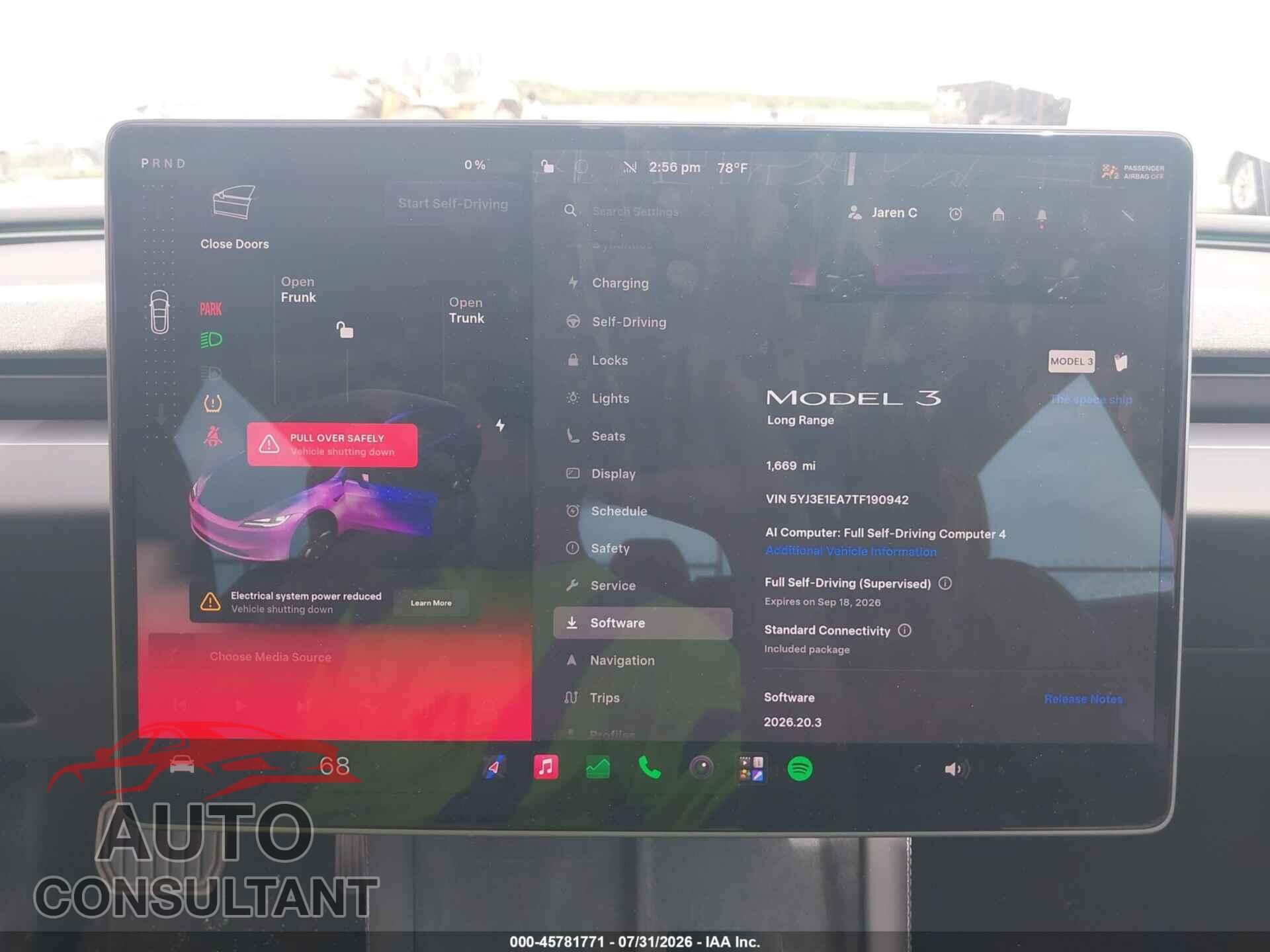 TESLA MODEL 3 2026 - 5YJ3E1EA7TF190942