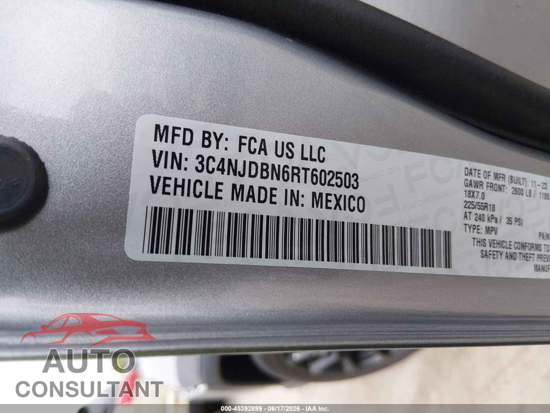JEEP COMPASS 2024 - 3C4NJDBN6RT602503